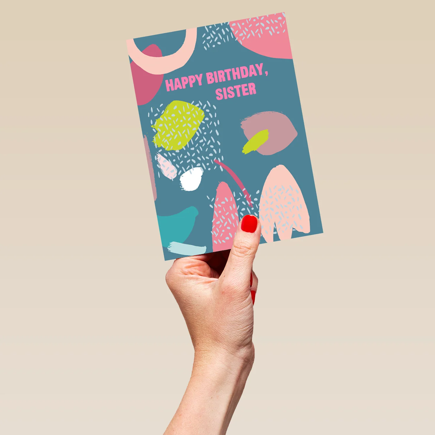 Personalised For Sister Editable Happy Birthday Colourful Pattern Card - Image 5