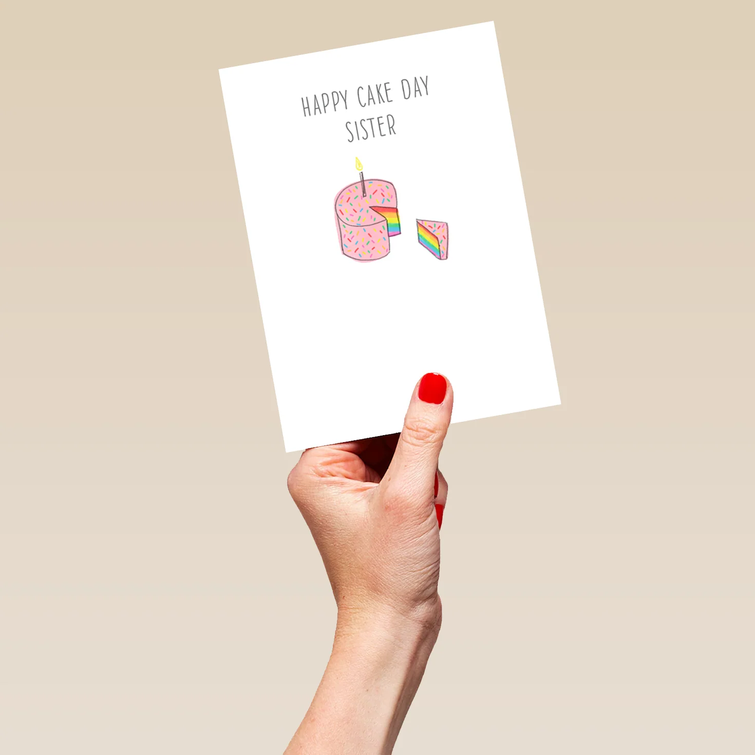 Personalised For Sister Happy Birthday Cake And Candle Card - Image 5