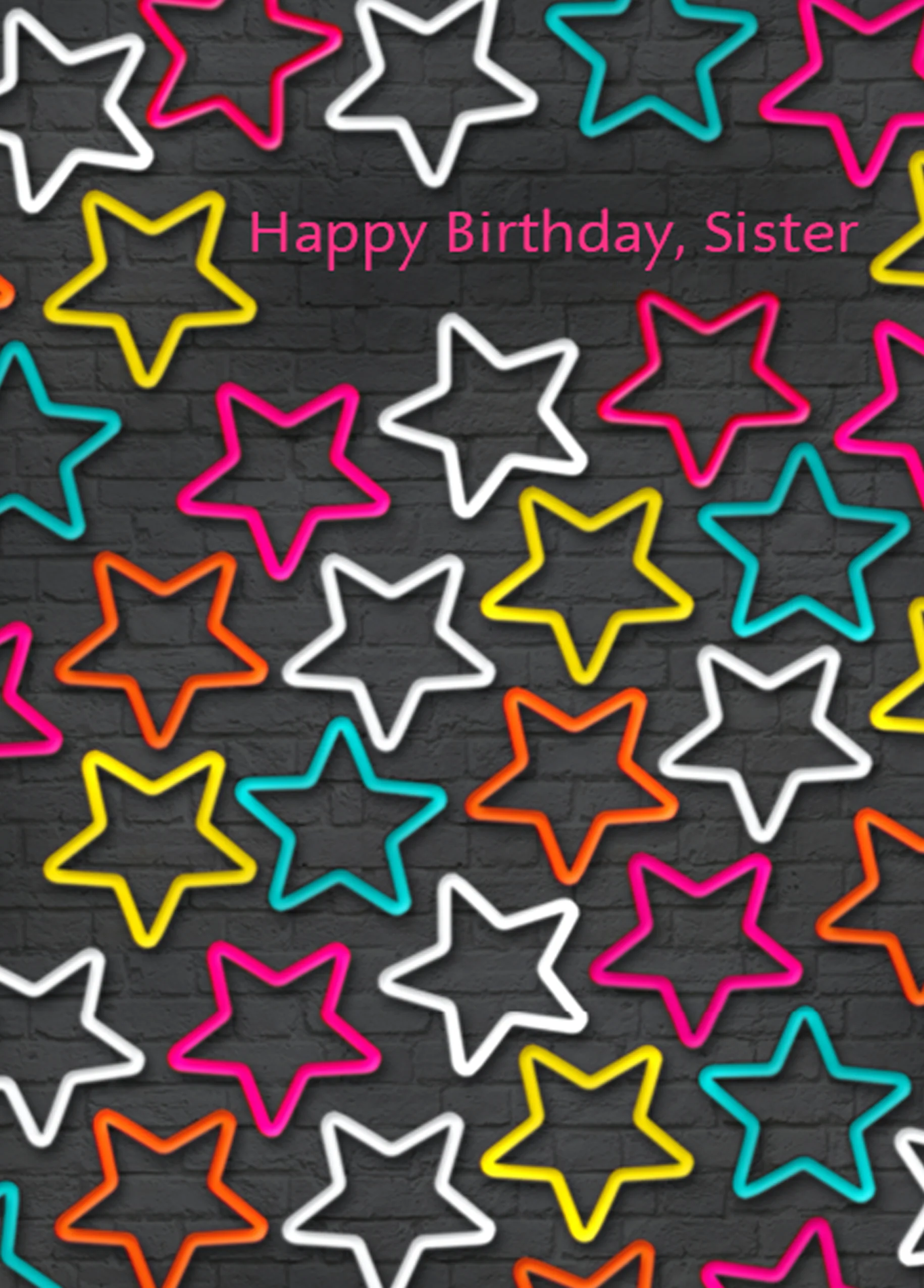 Personalised For Sister Happy Birthday Colourful Star Card