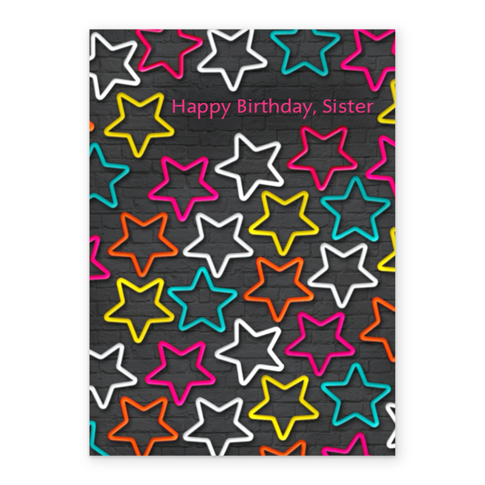 Personalised For Sister Happy Birthday Colourful Star Card - Image 2