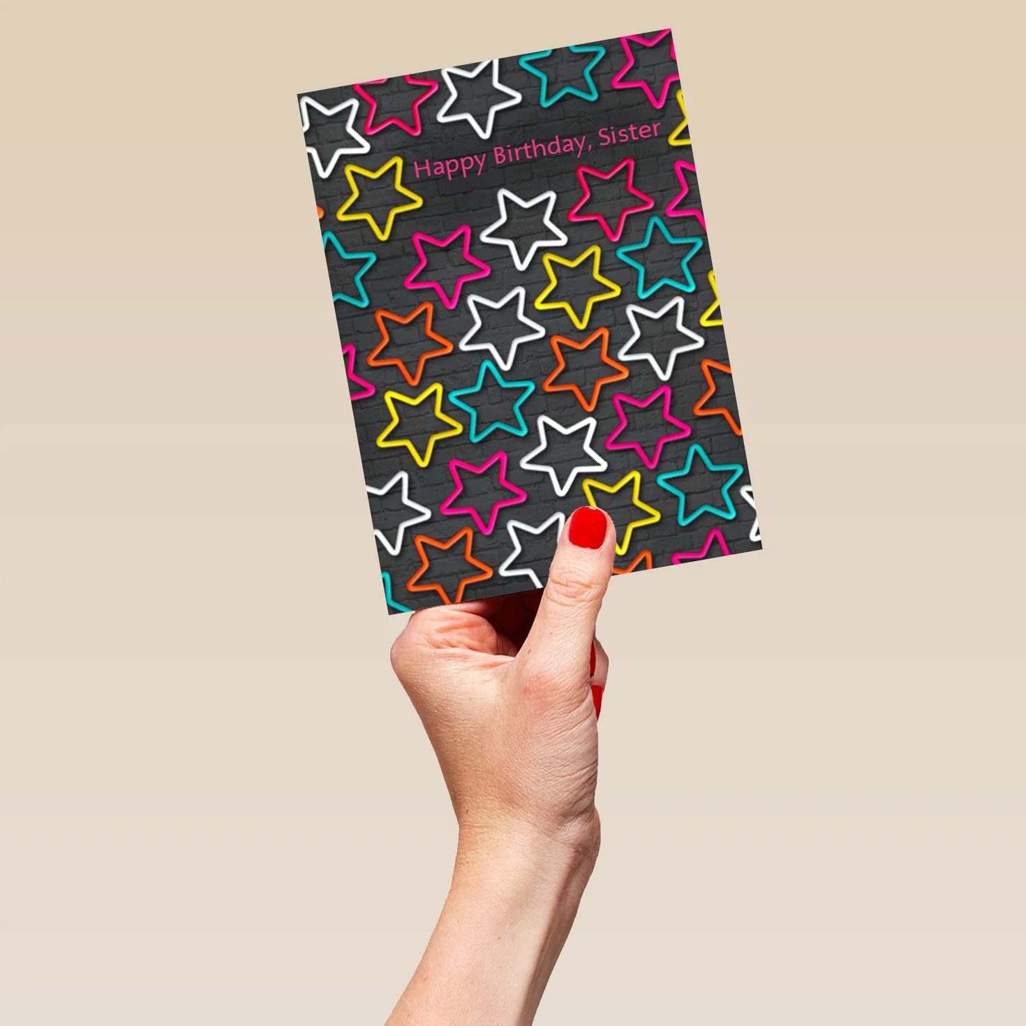 Personalised For Sister Happy Birthday Colourful Star Card - Image 5