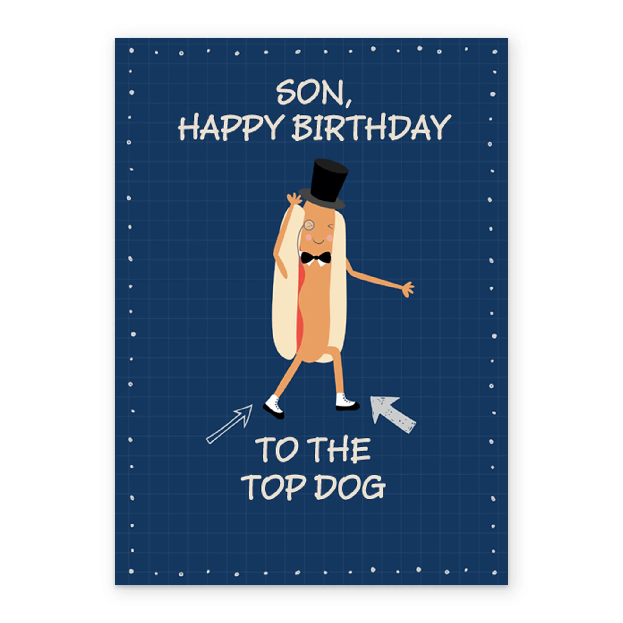 Personalised For Son Editable Funny Hot Dog Birthday Card - Image 2