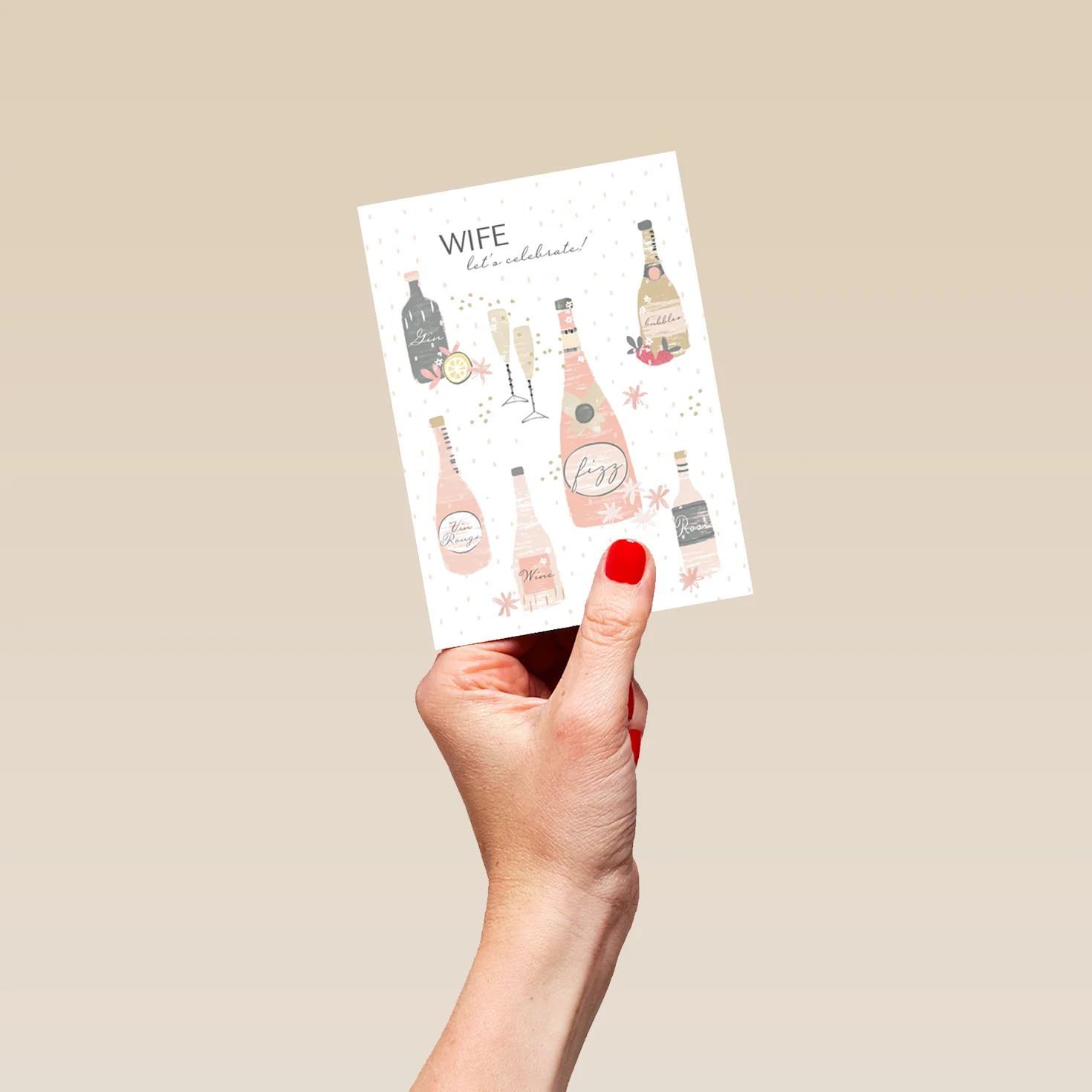 Personalised For Wife Classic Celebrate Bottles & Fizz Birthday Card - Image 4