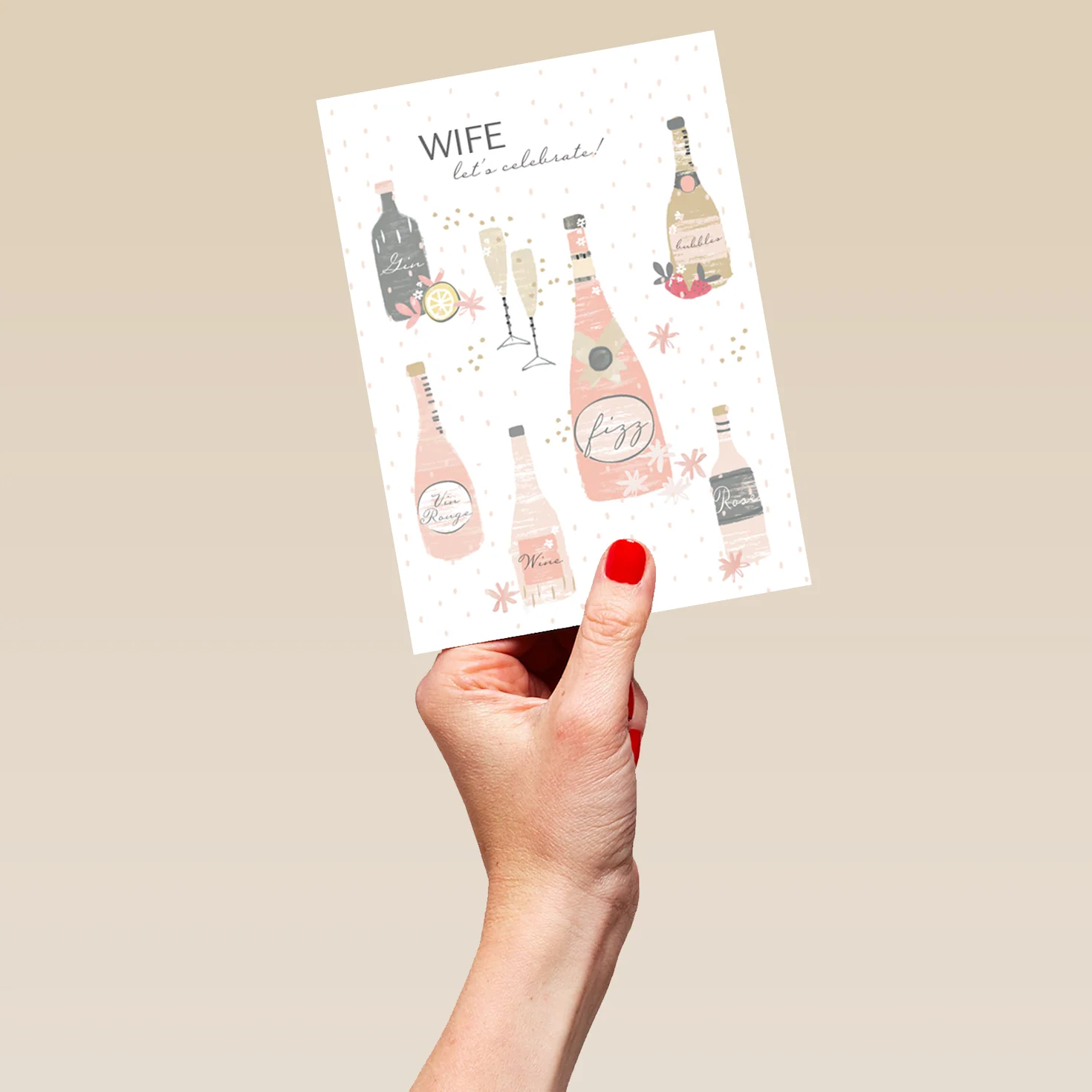 Personalised For Wife Classic Celebrate Bottles & Fizz Birthday Card - Image 5