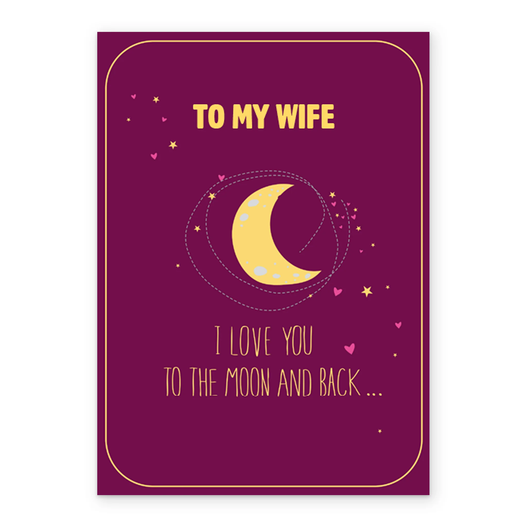 Personalised For Wife Classic Crescent Moon & Stars Card - Image 2