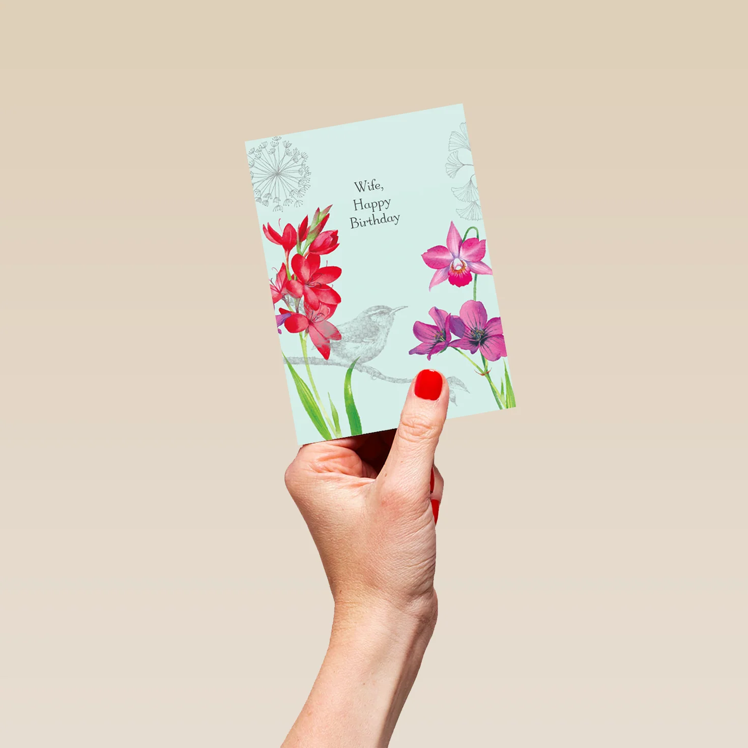 Personalised For Wife Classic Floral Pattern Card - Image 4