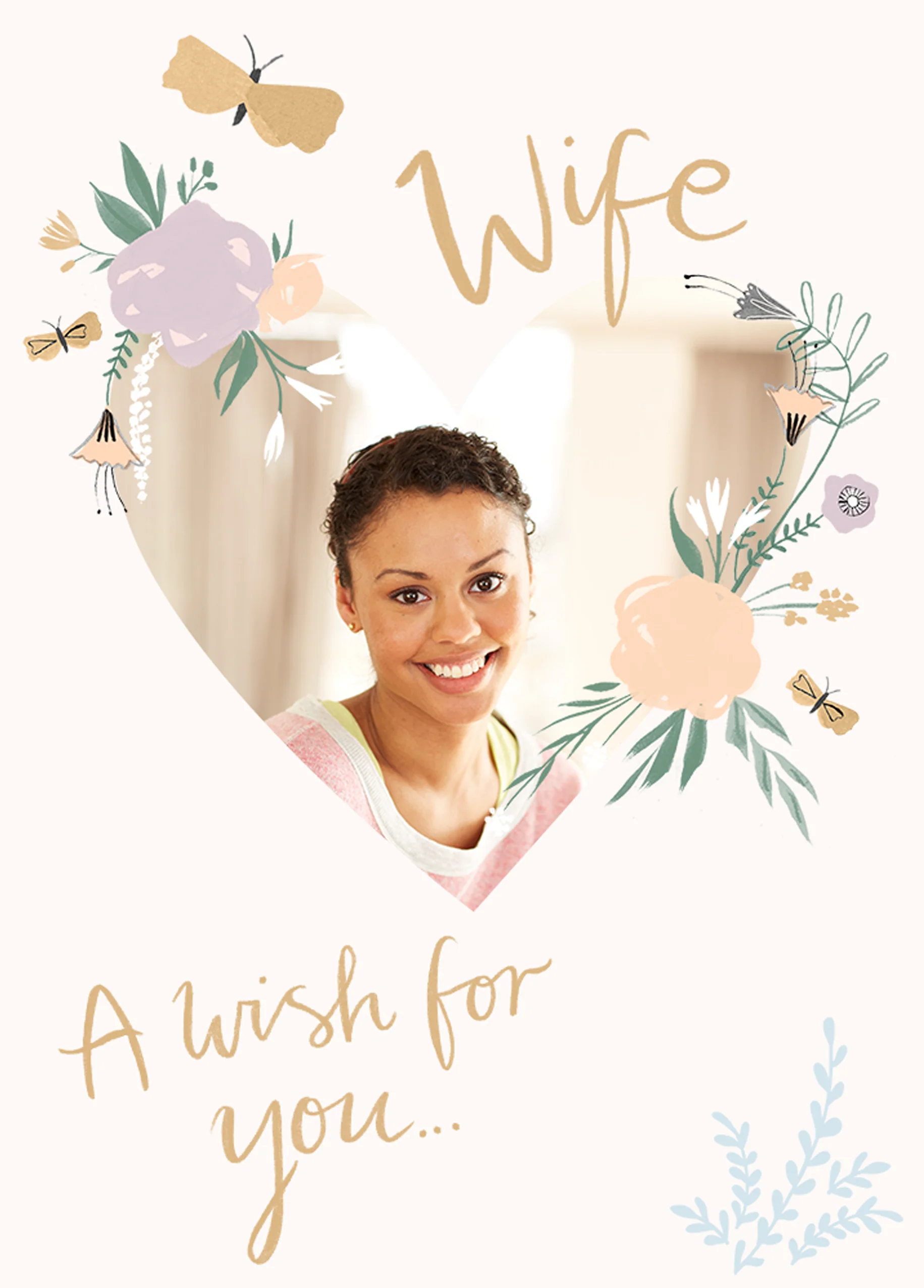 Personalised For Wife Classic Heart Frame Photo Card