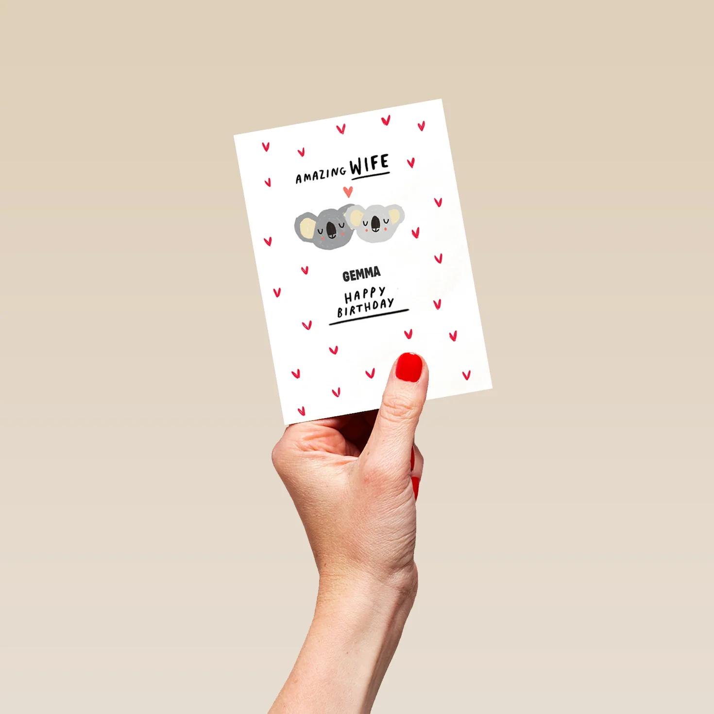 Personalised For Wife Cute Koalas Illustration Card - Image 4