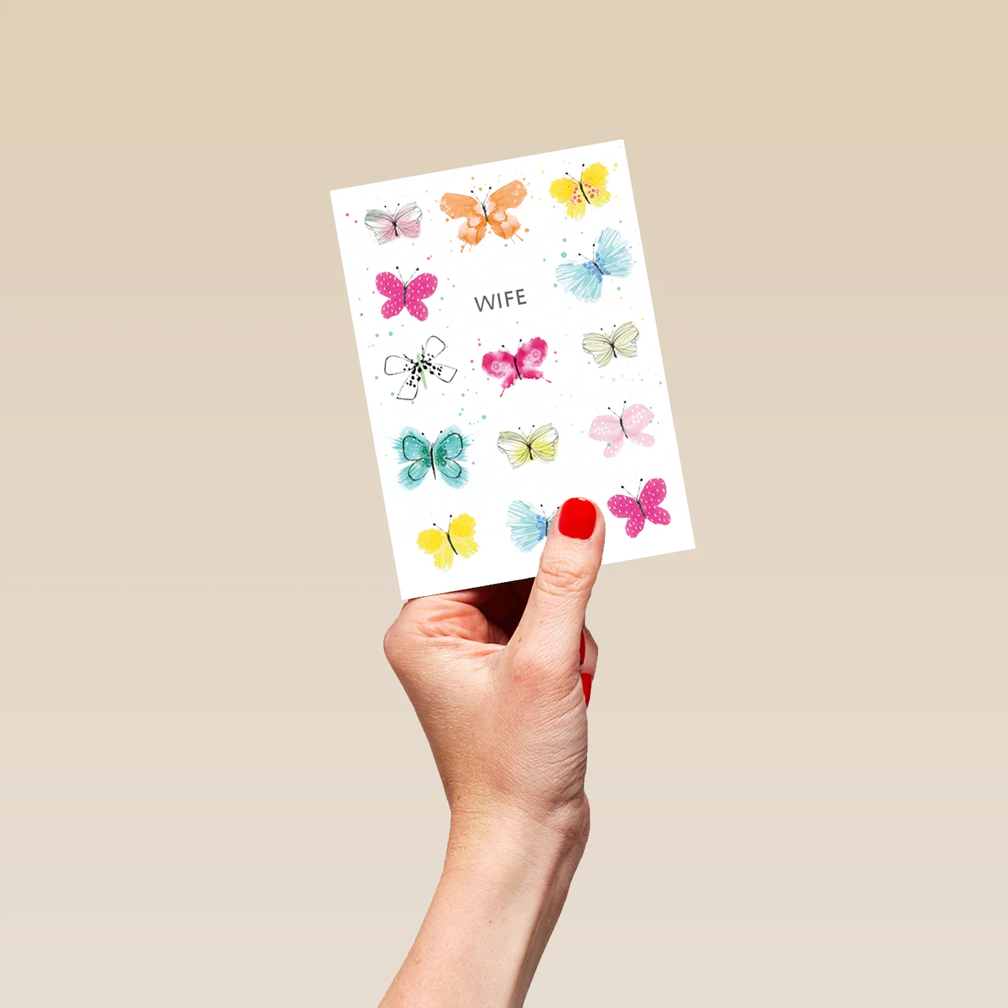 Personalised For Wife Editable Classic Butterflies Pattern Card - Image 4