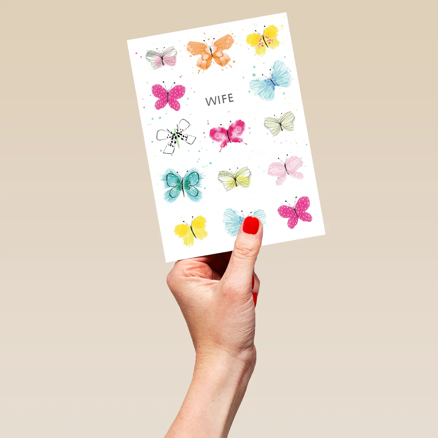 Personalised For Wife Editable Classic Butterflies Pattern Card - Image 5