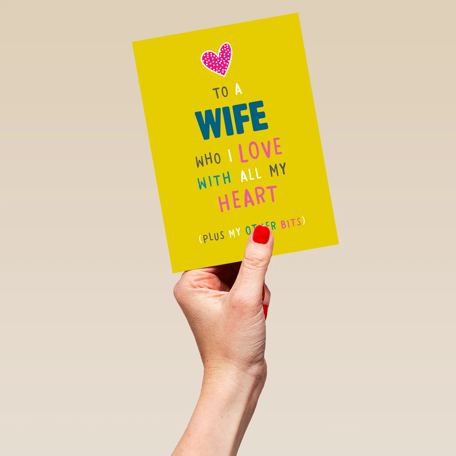 Personalised For Wife Editable Funny Text Love Heart Card - Image 5
