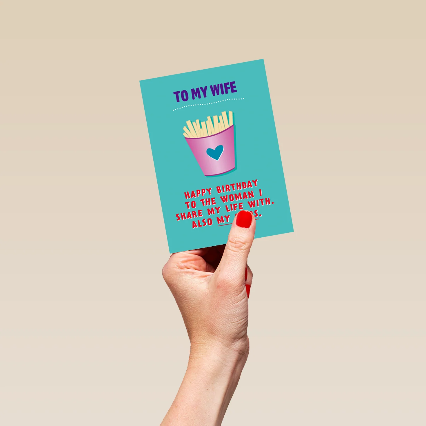 Personalised For Wife Funny French Fries Card - Image 4