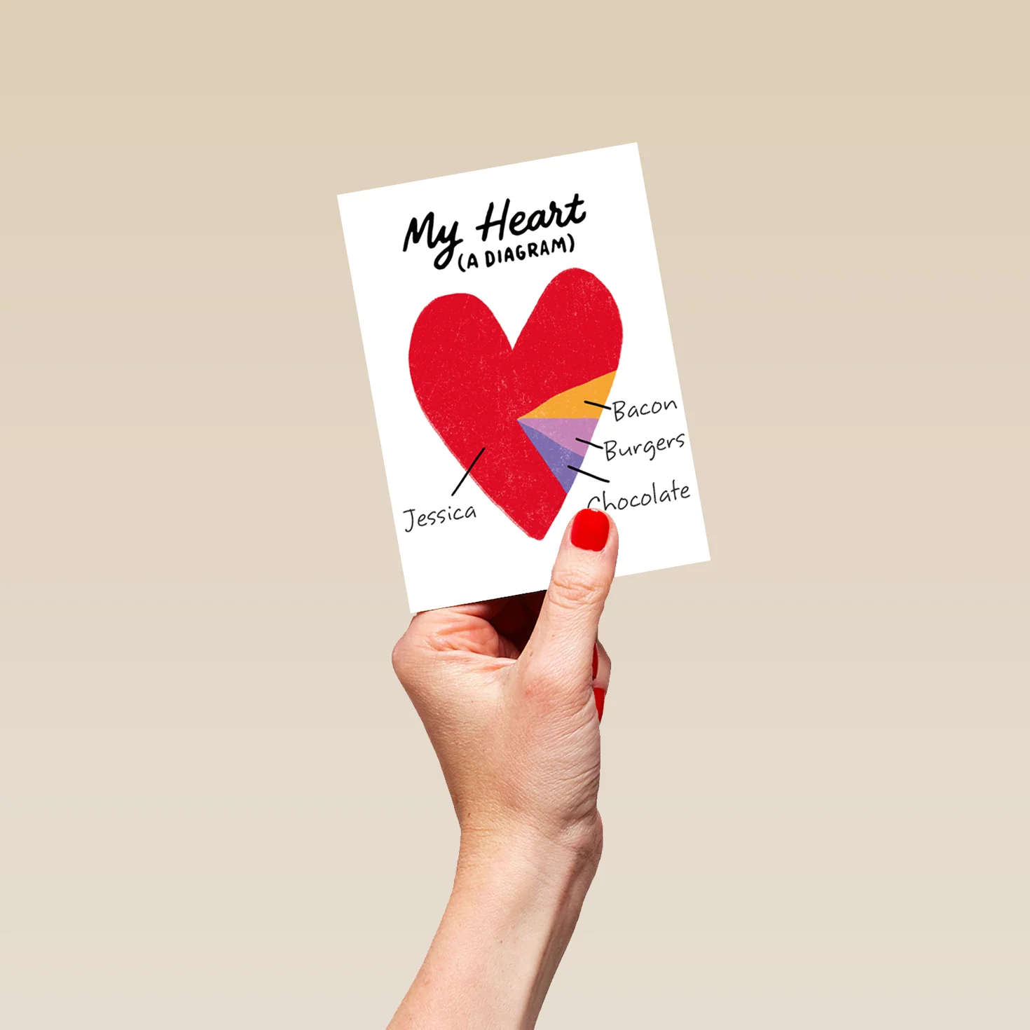 Personalised For Wife Funny Heart Shaped Pie Chart Card - Image 4