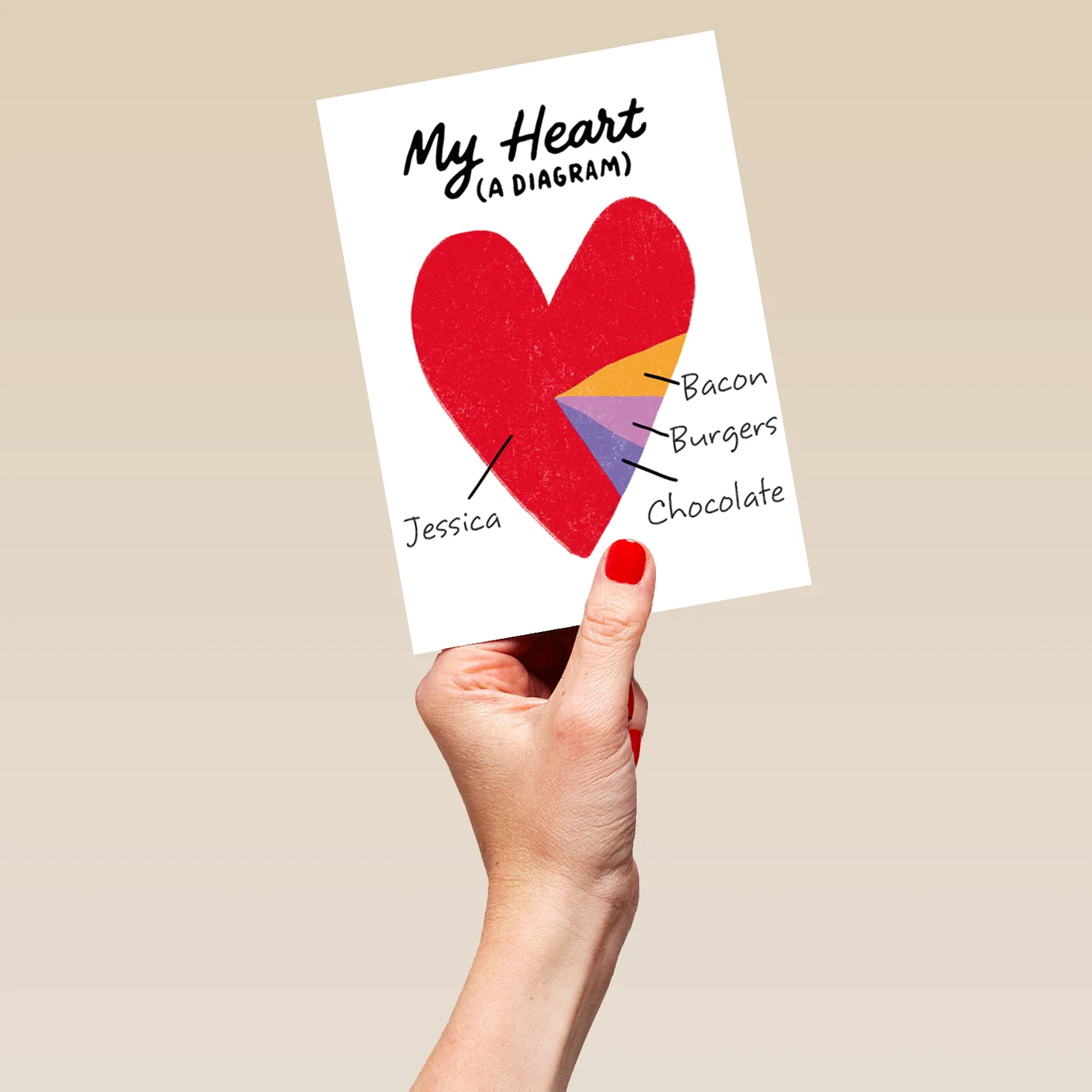 Personalised For Wife Funny Heart Shaped Pie Chart Card - Image 5