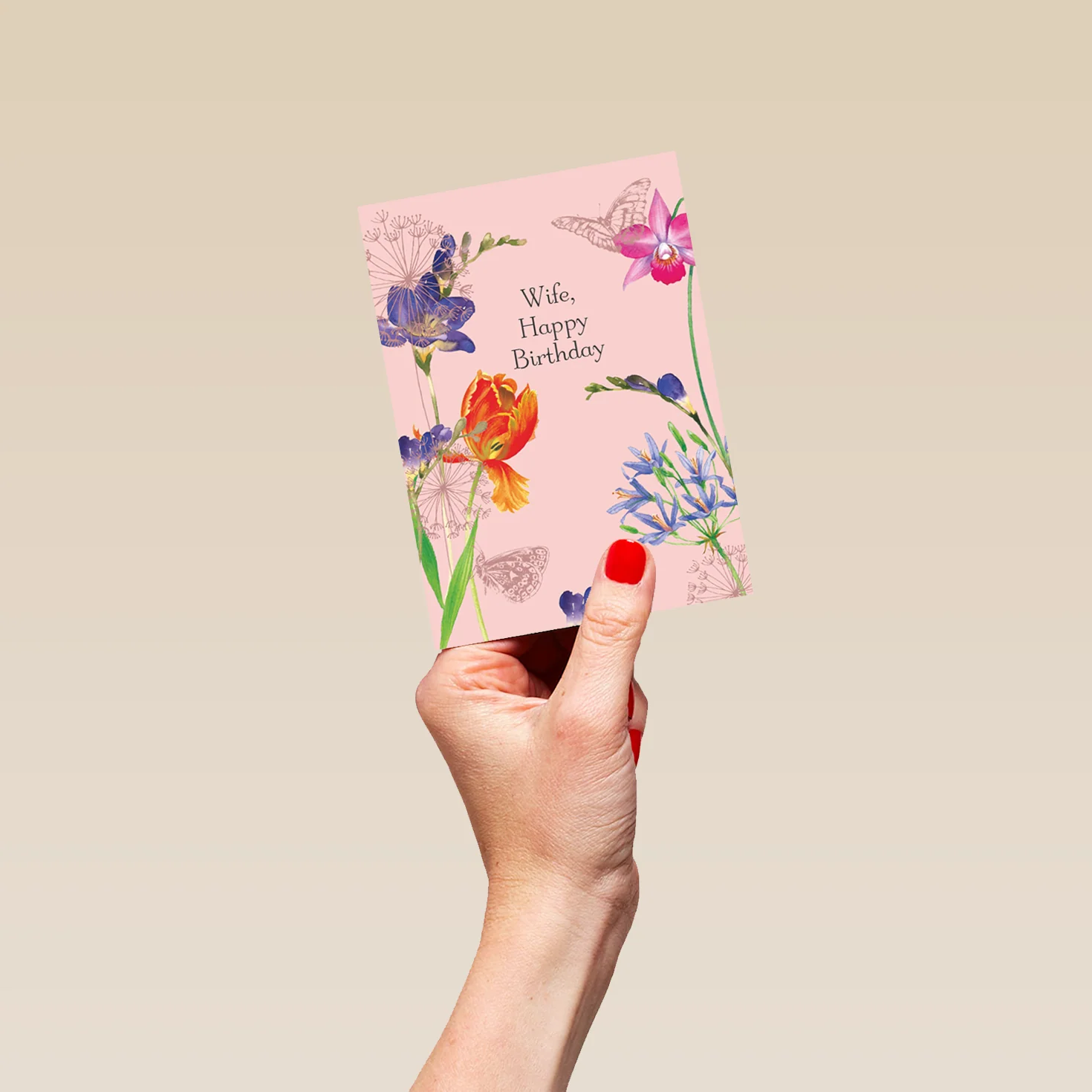 Personalised For Wife Traditional Countryside Floral Card - Image 4