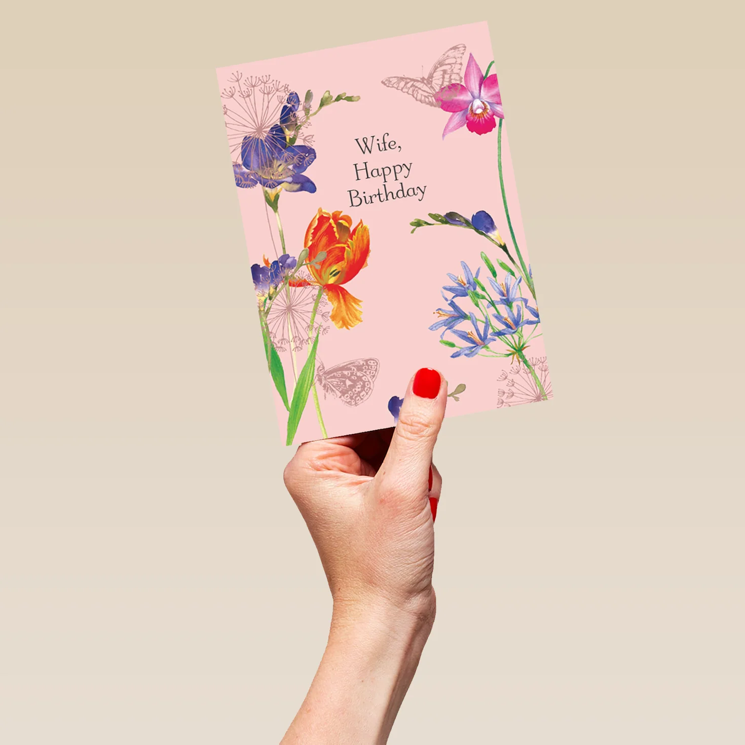 Personalised For Wife Traditional Countryside Floral Card - Image 5