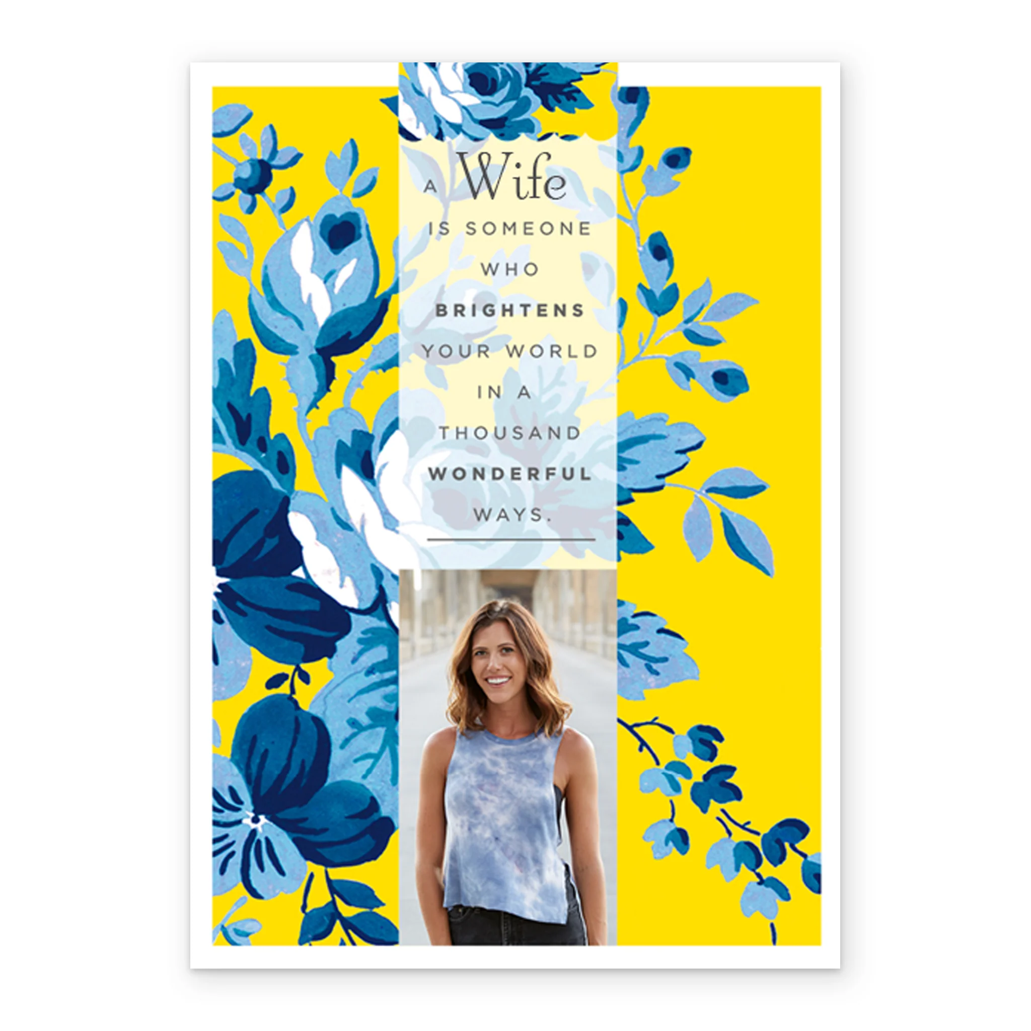 Personalised For Wife Traditional Floral Strip Photo Card - Image 2