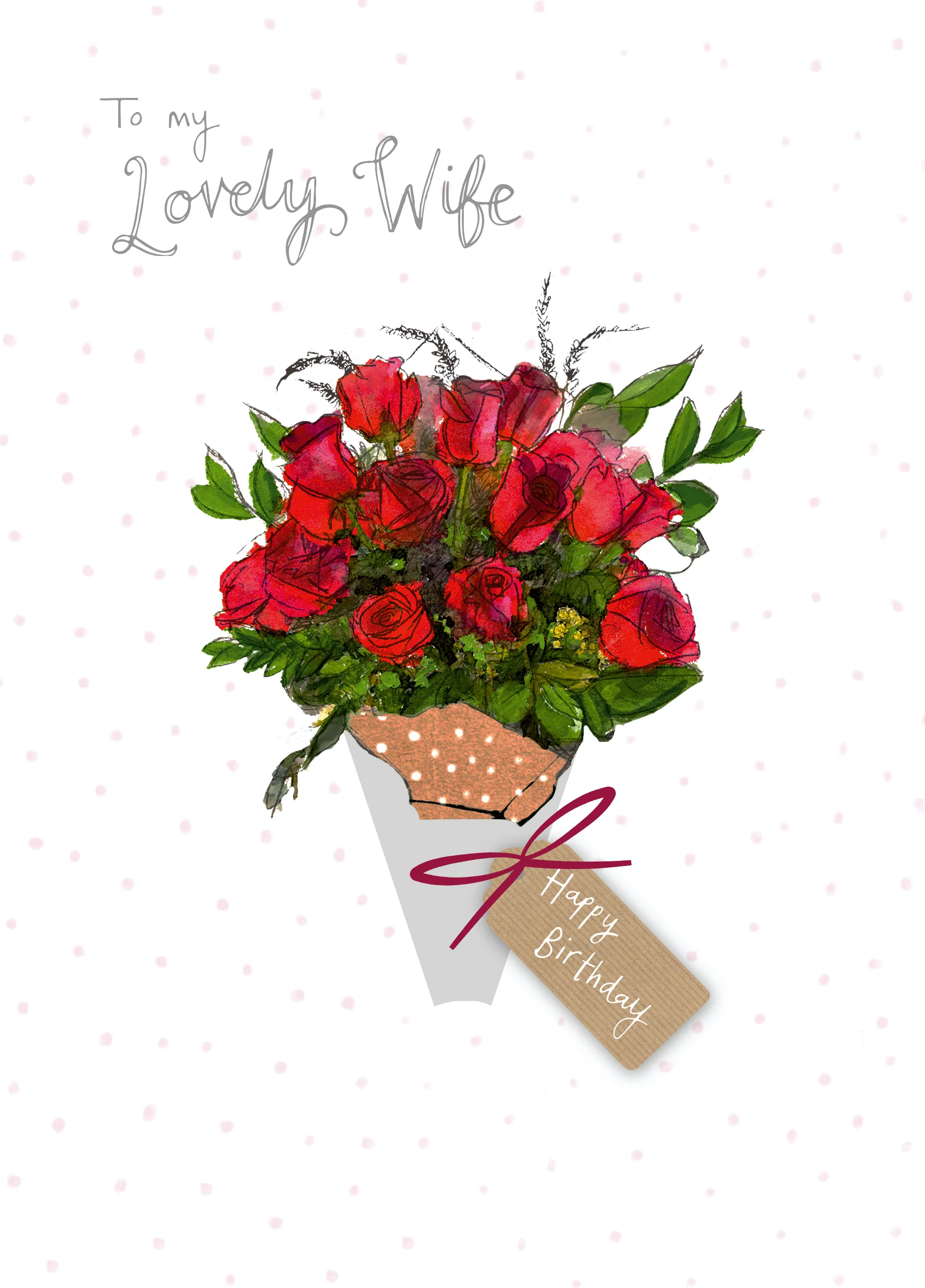 Personalised For Wife Traditional Flower Basket Card