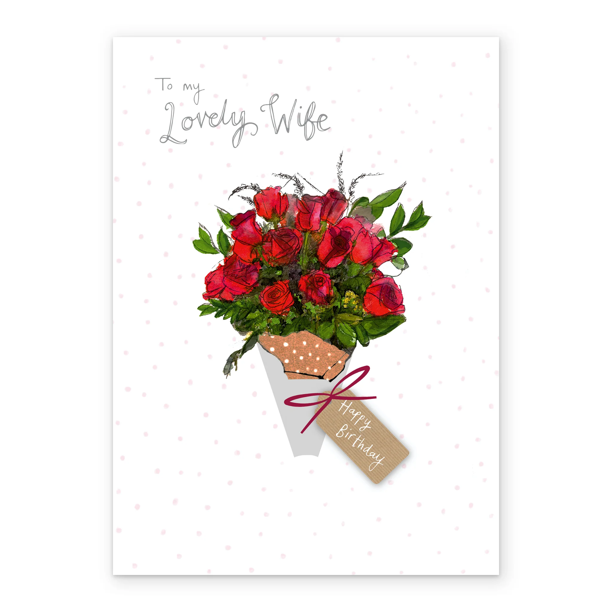 Personalised For Wife Traditional Flower Basket Card - Image 2