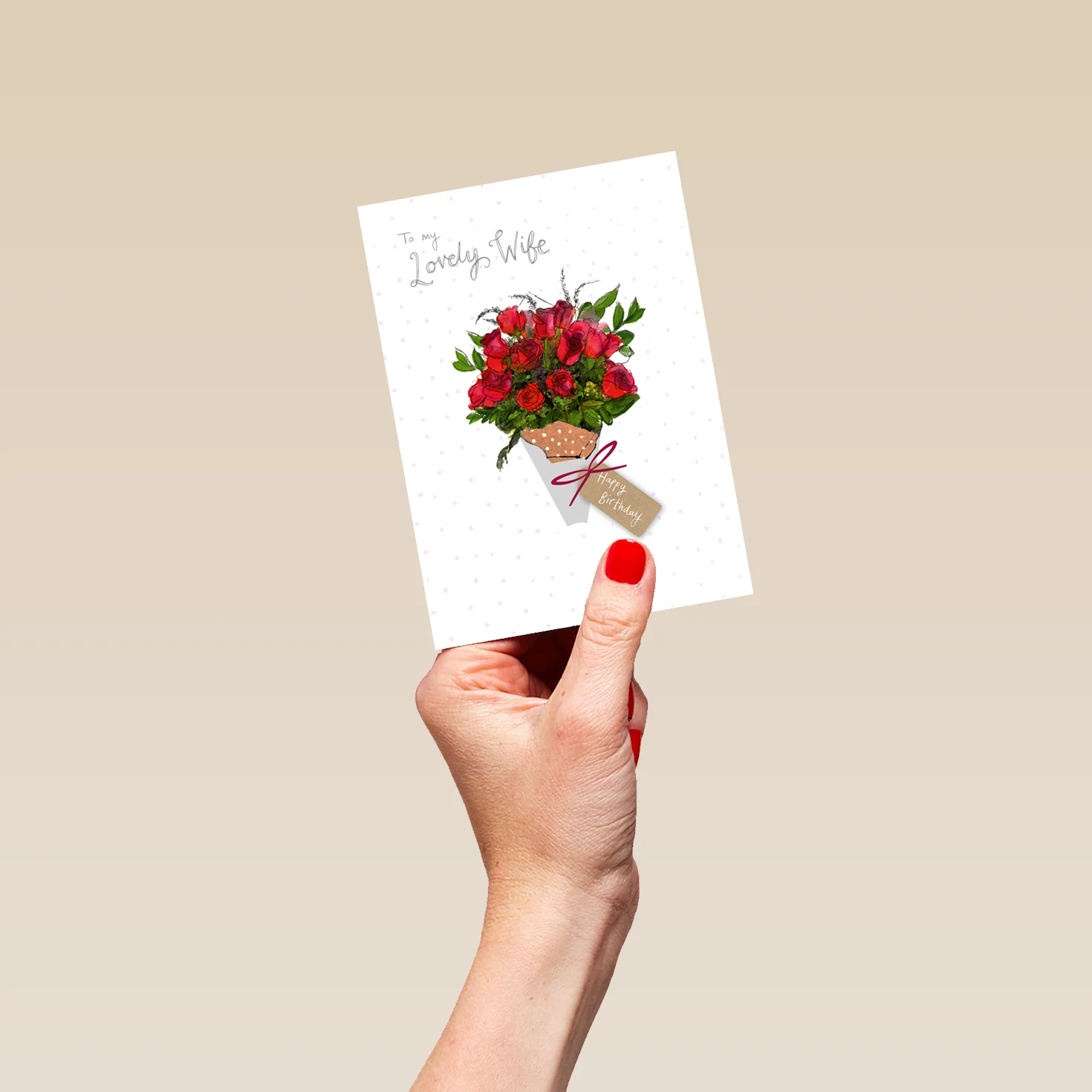 Personalised For Wife Traditional Flower Basket Card - Image 4