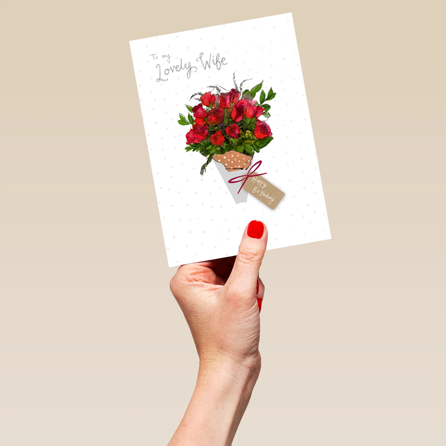 Personalised For Wife Traditional Flower Basket Card - Image 5