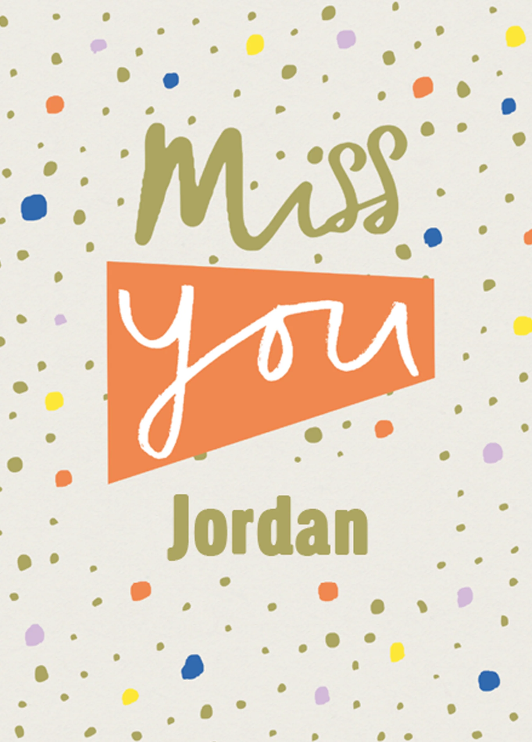 Personalised For You Patterned Miss You Card