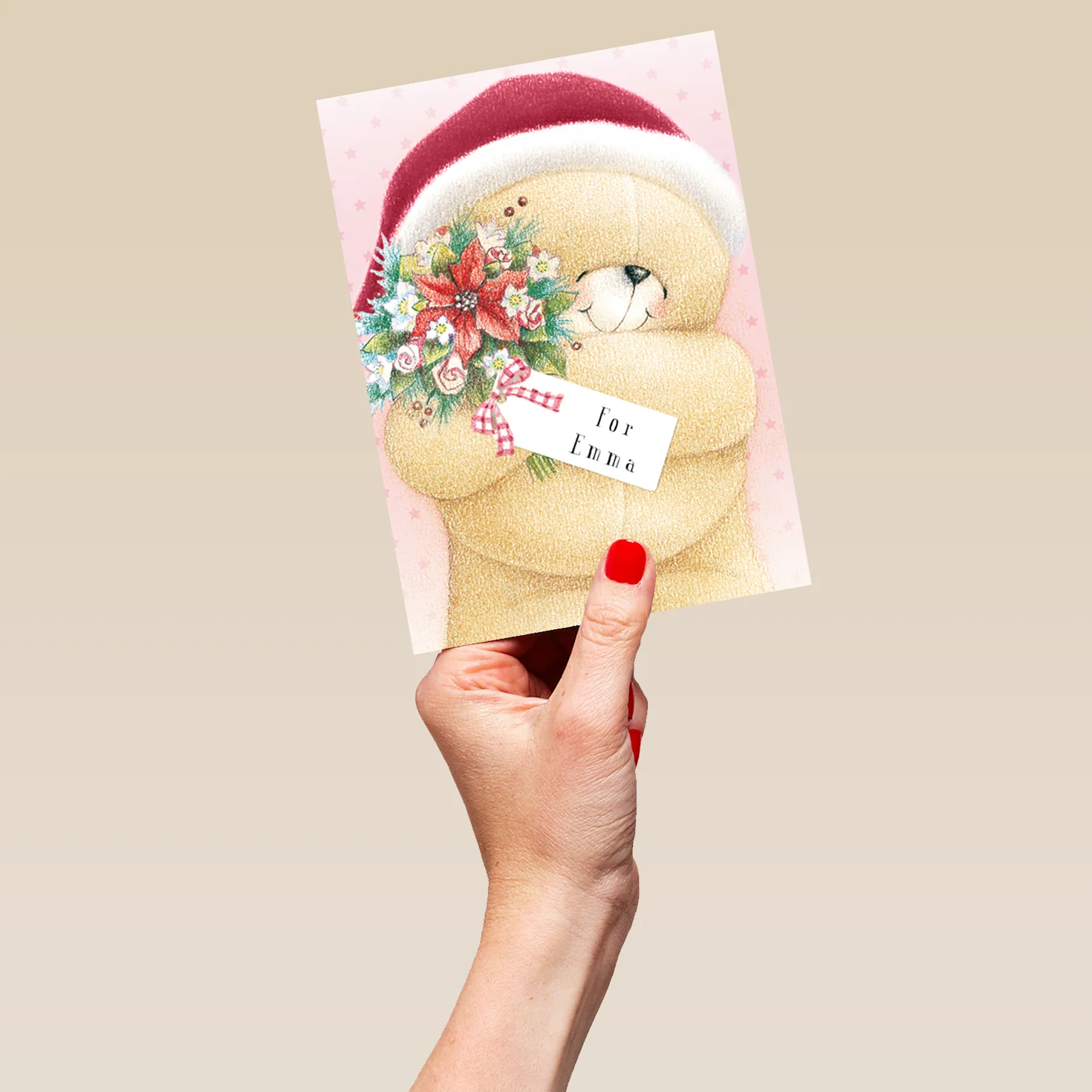 Personalised Forever Friends Bear Bouquet Christmas Card - Image 5