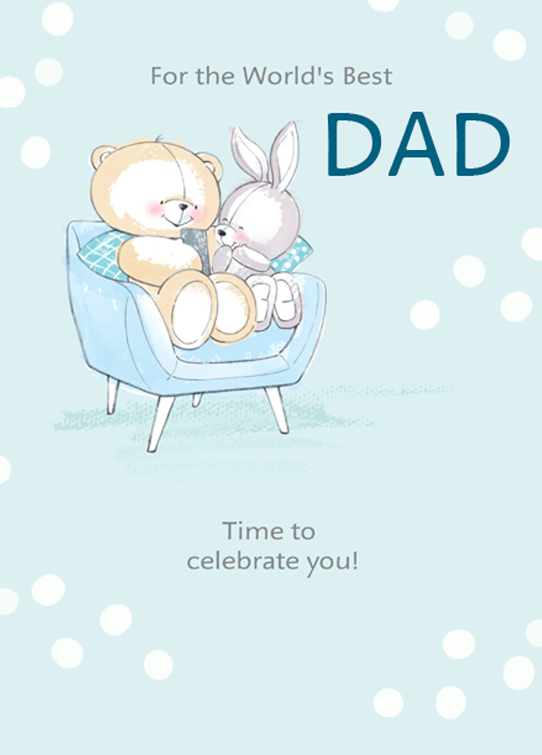Personalised Forever Friends Bear Bunny Father's Day Card For Dad