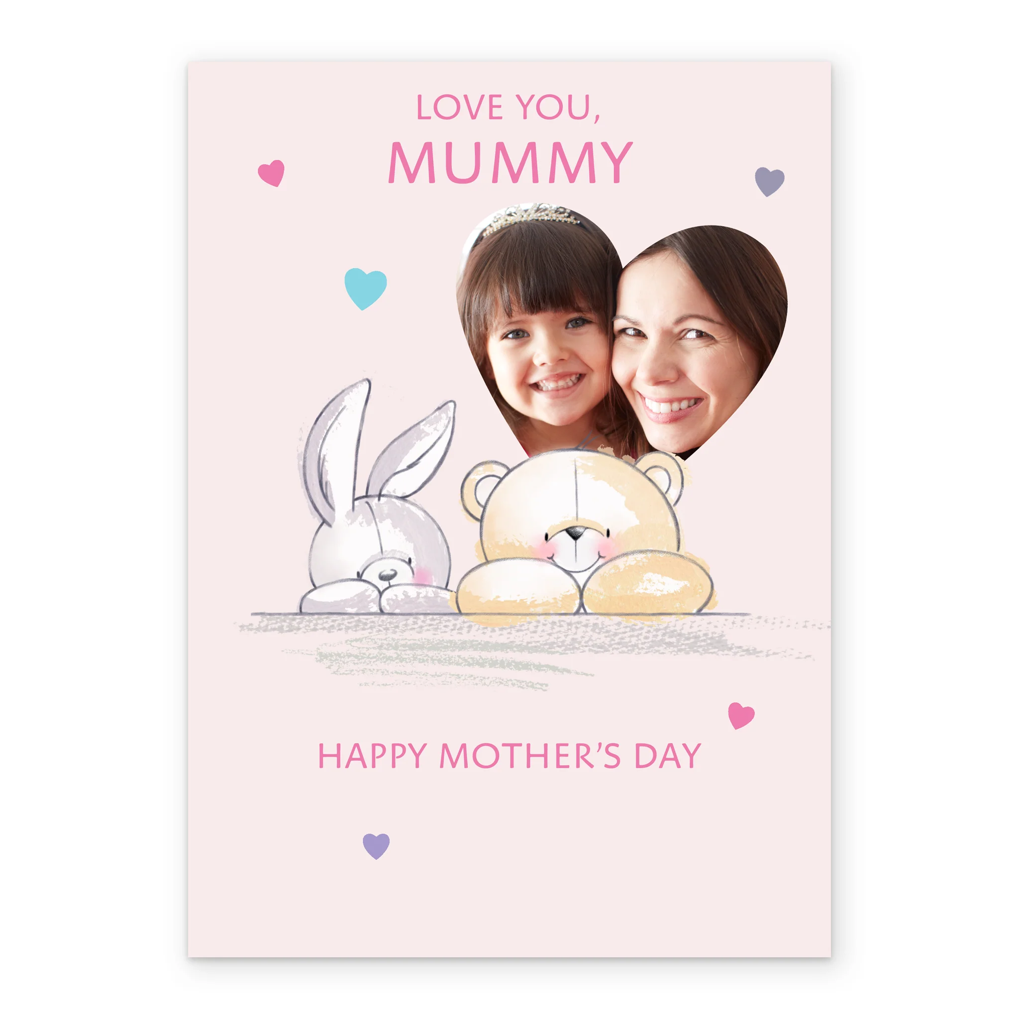 Personalised Forever Friends Bear & Bunny Mother's Day Photo Upload Card For Mummy - Image 2