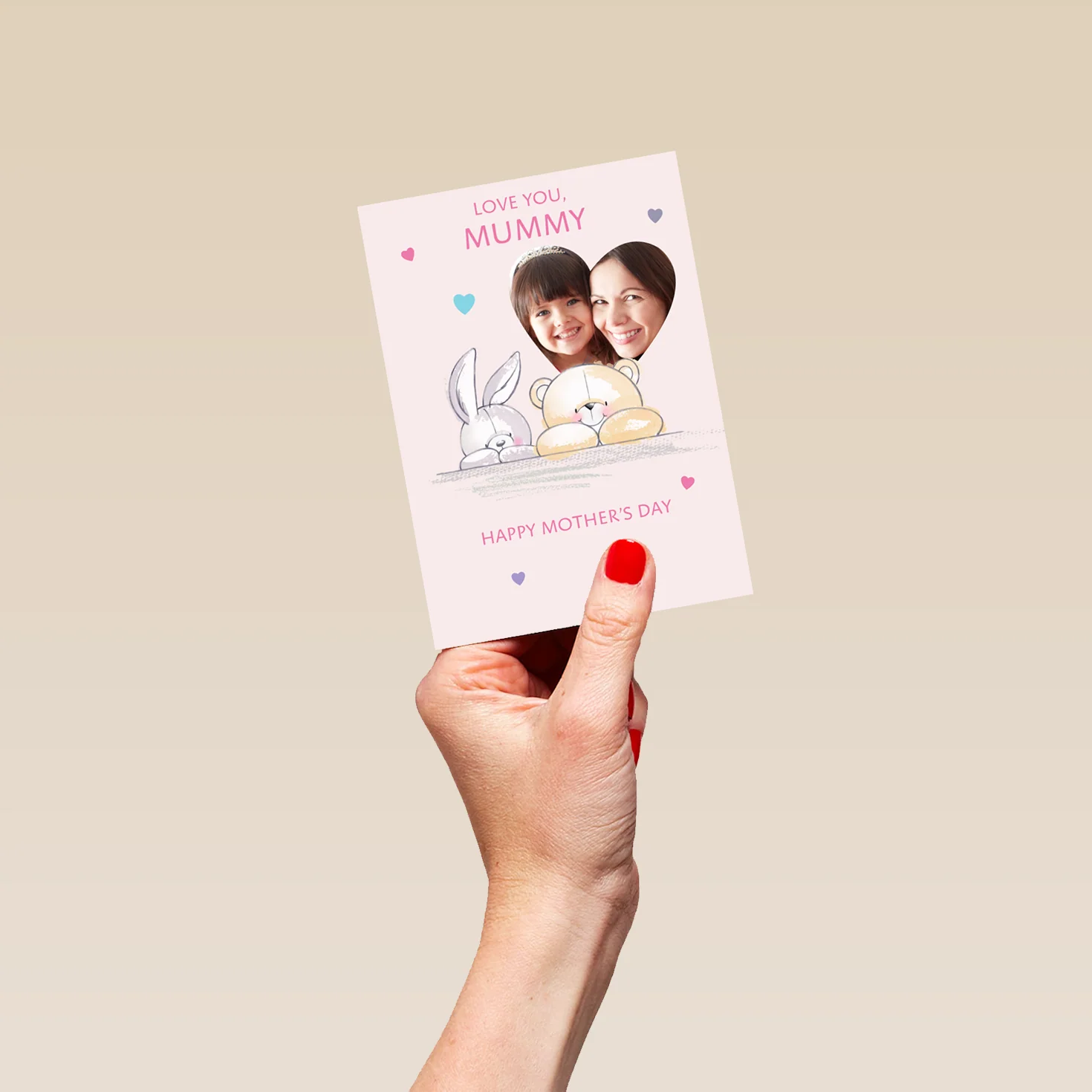 Personalised Forever Friends Bear & Bunny Mother's Day Photo Upload Card For Mummy - Image 4
