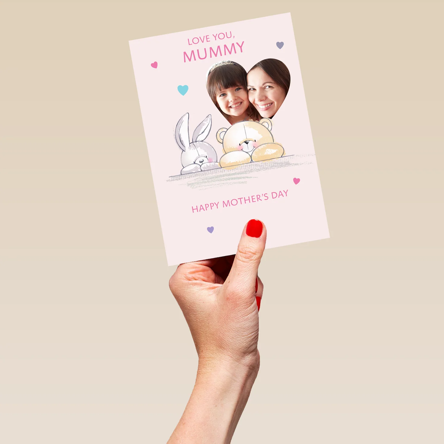 Personalised Forever Friends Bear & Bunny Mother's Day Photo Upload Card For Mummy - Image 5