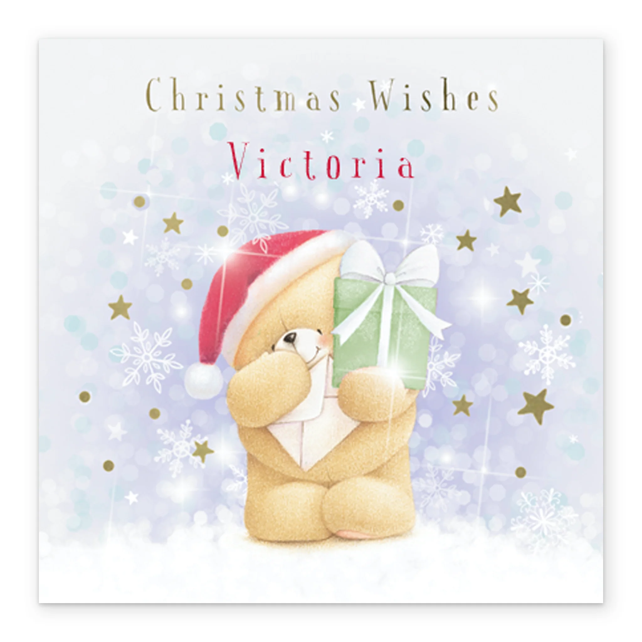 Personalised Forever Friends Bear Gift Christmas Card for Her - Image 2