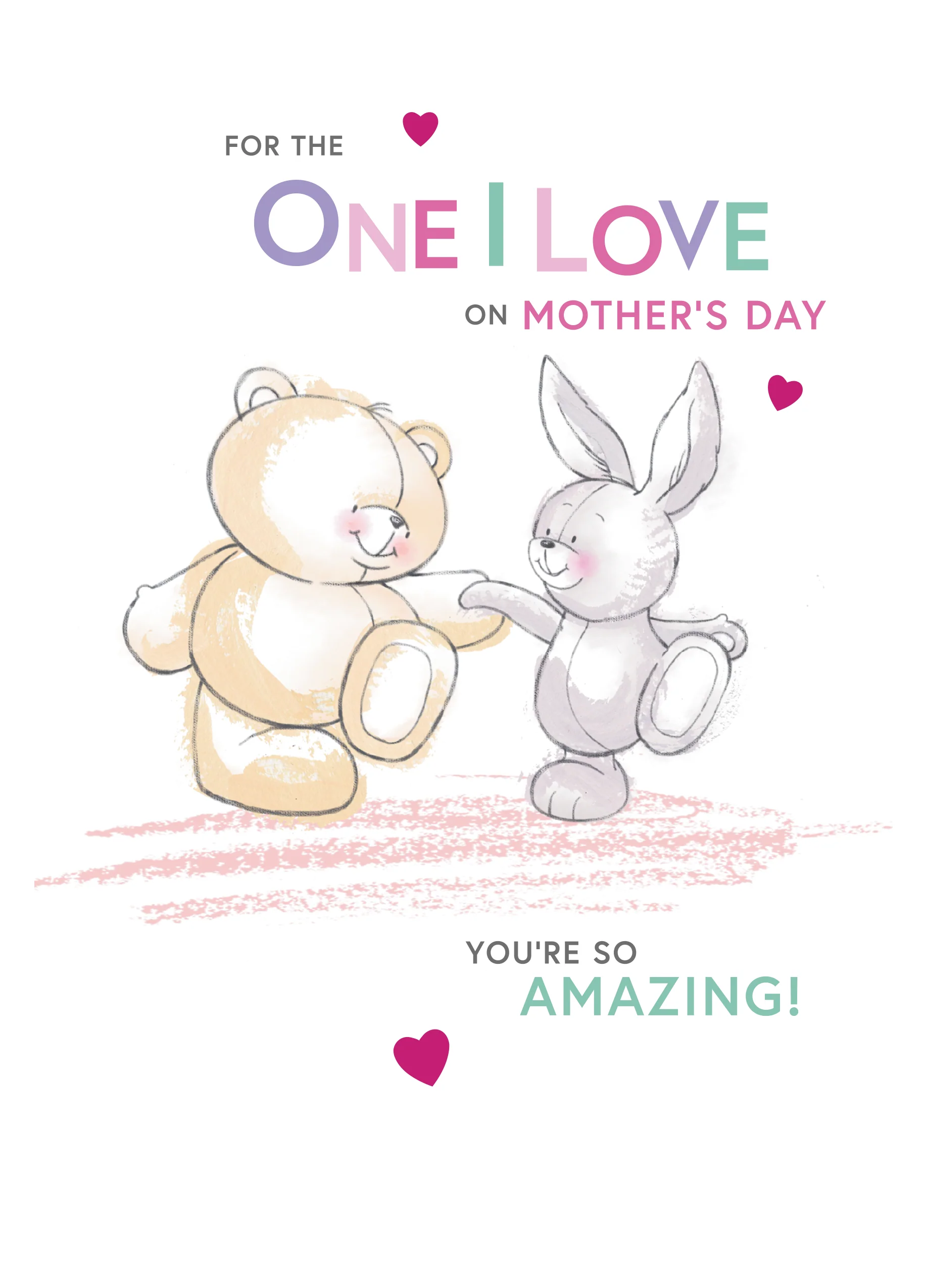 Personalised Forever Friends Bunny Mother's Day Card For the One I Love