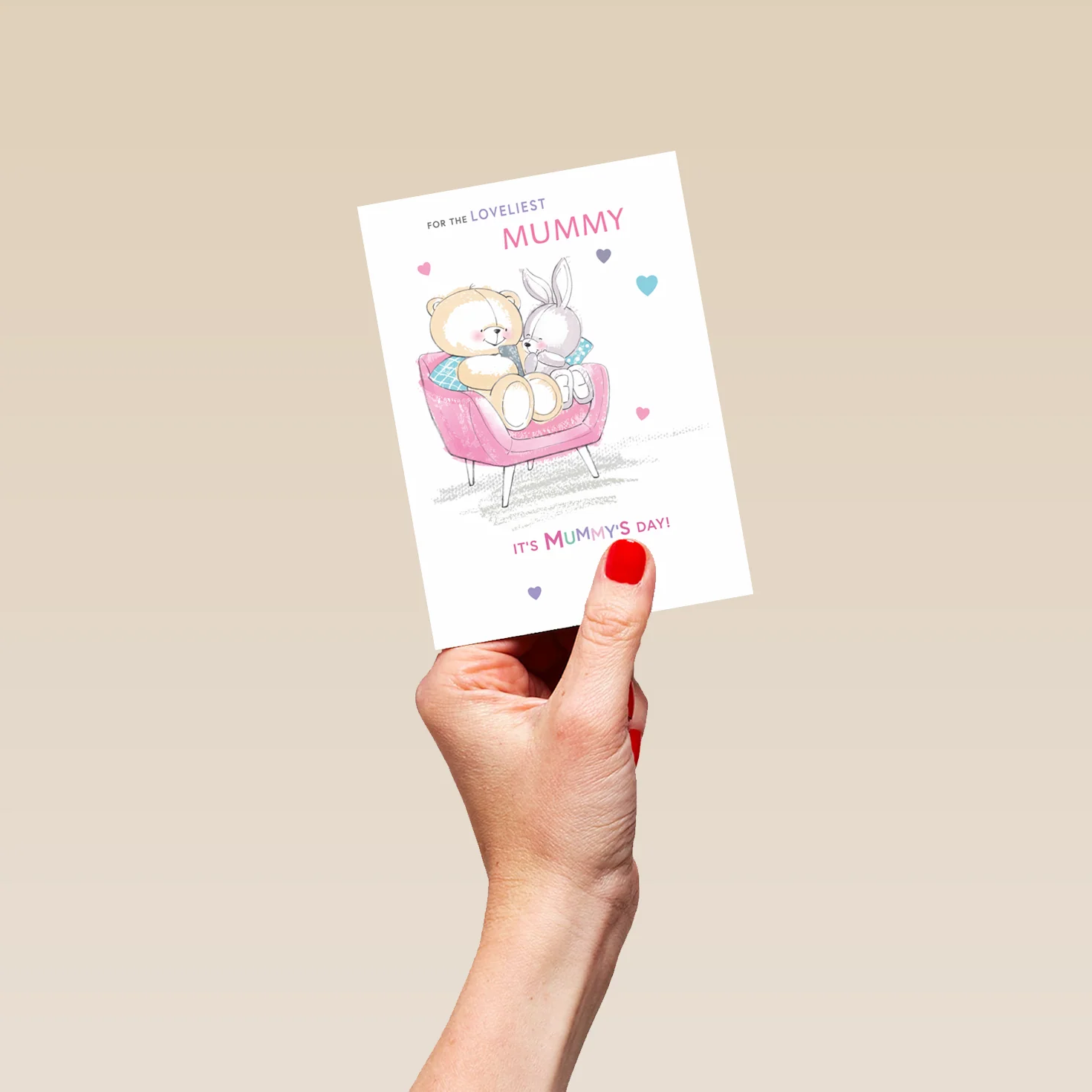 Personalised Forever Friends Cute Bear & Bunny Mother's Day Card For Mummy - Image 4