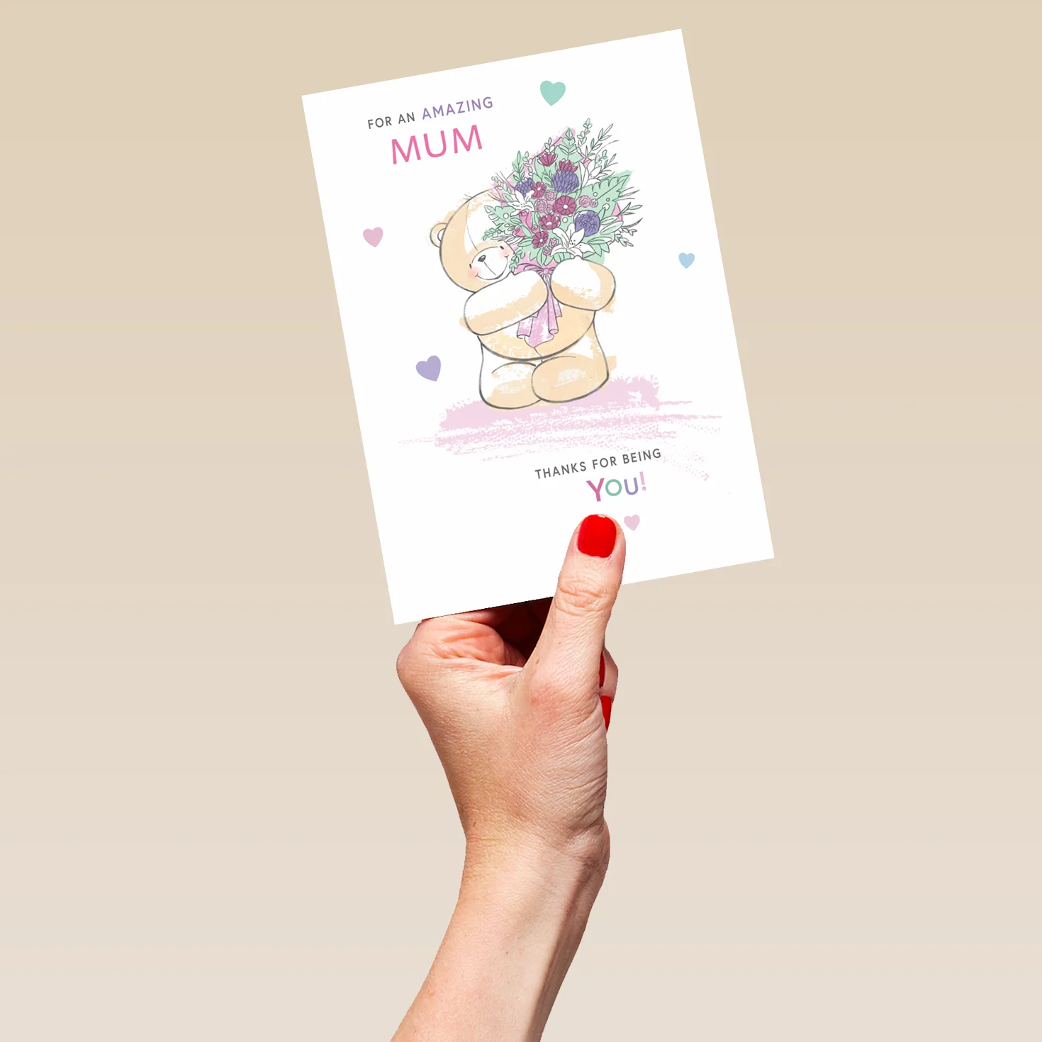 Personalised Forever Friends Cute Bear Flowers For You Mother's Day Card - Image 5