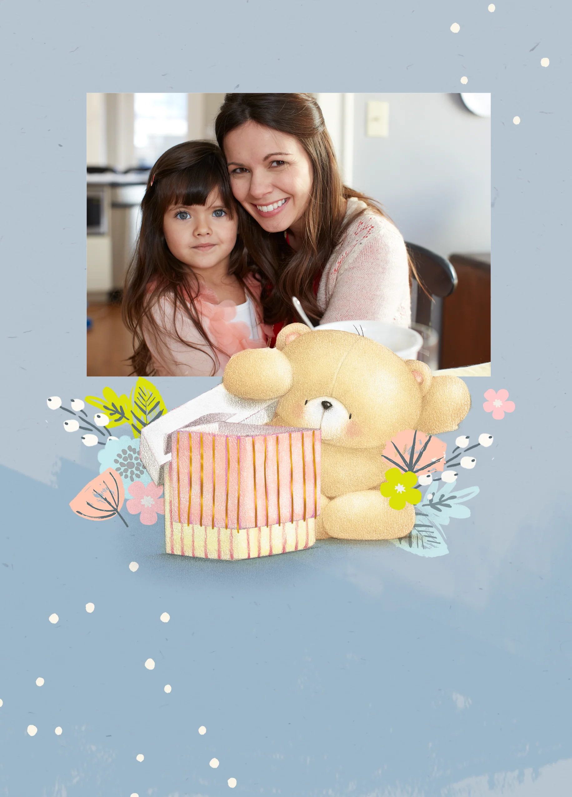 Personalised Forever Friends Cute Bear Mother's Day Photo Upload Card