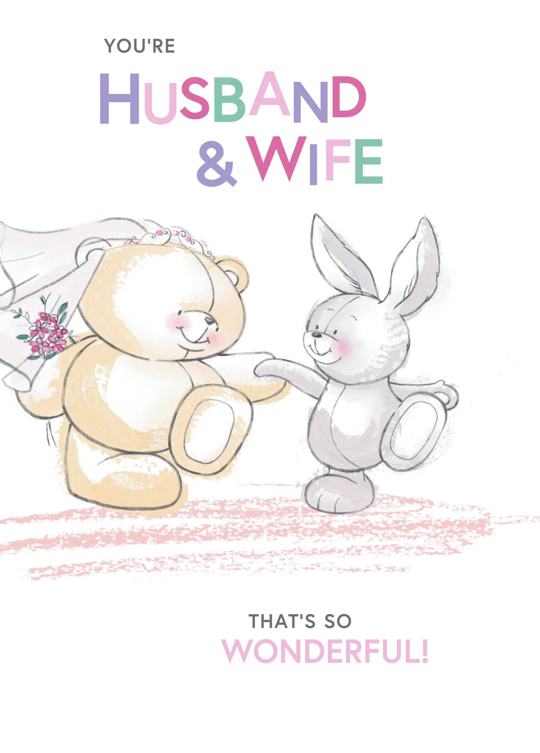 Personalised Forever Friends Cute Congrats To Husband & Wife Wedding Card