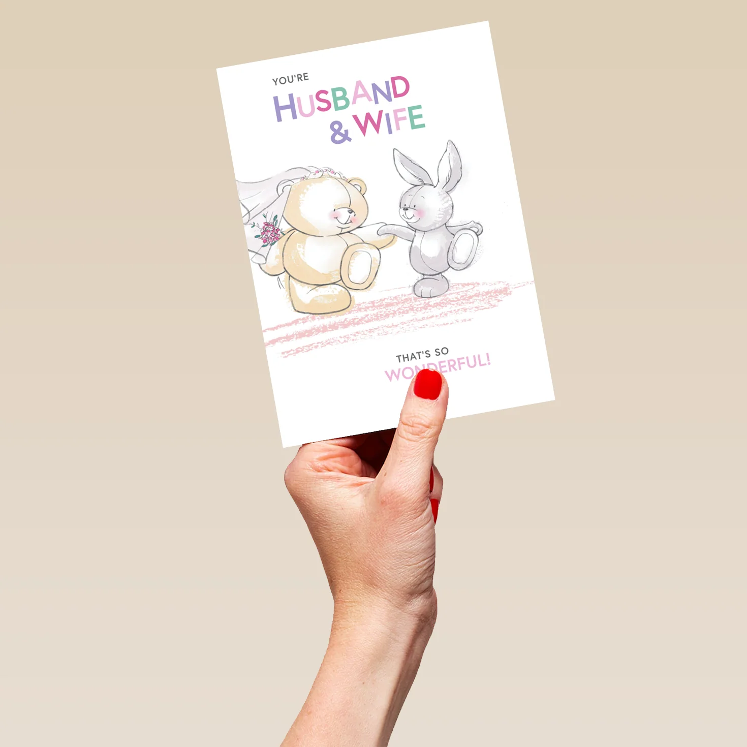 Personalised Forever Friends Cute Congrats To Husband & Wife Wedding Card - Image 5