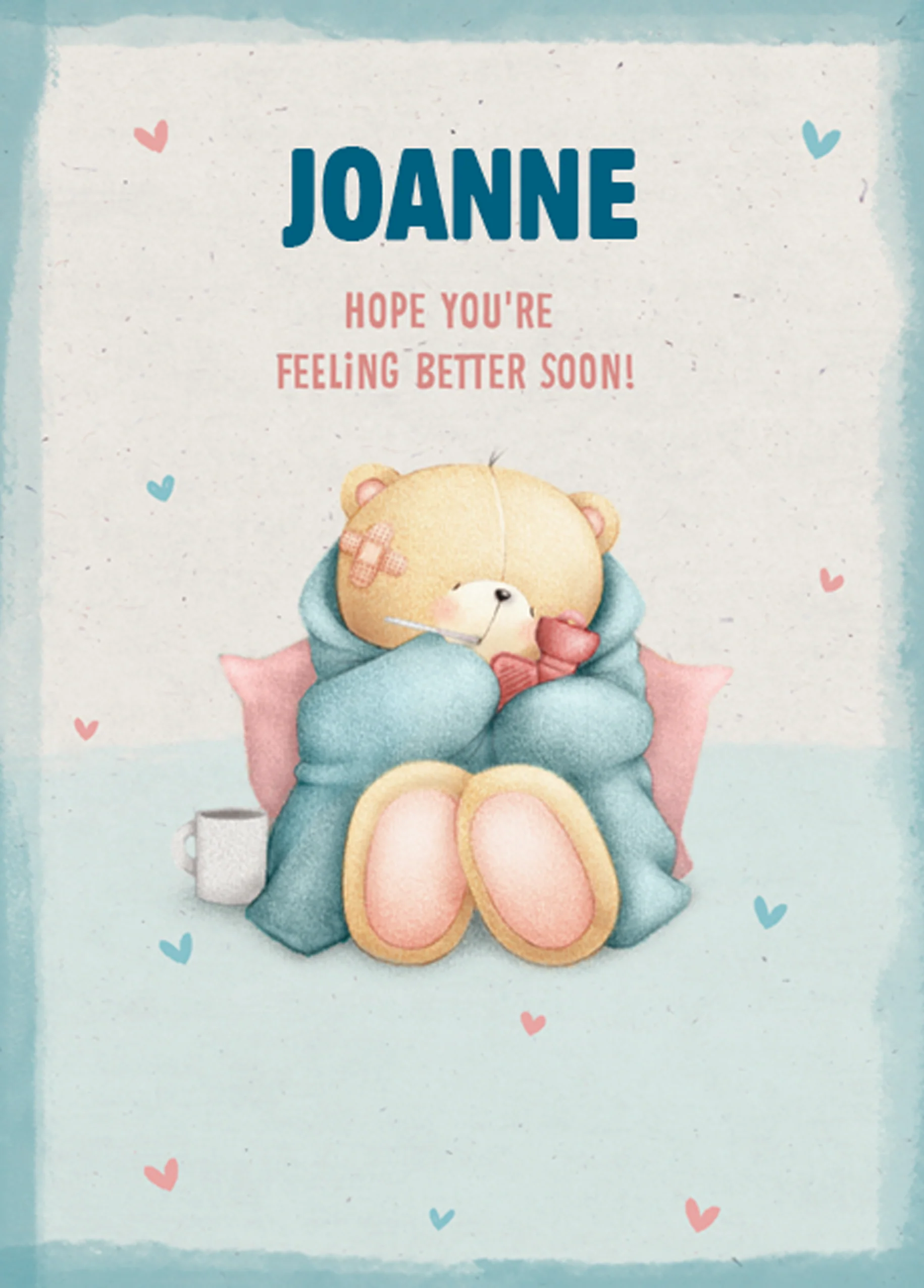 Personalised Forever Friends Cute Feel Better Soon Card