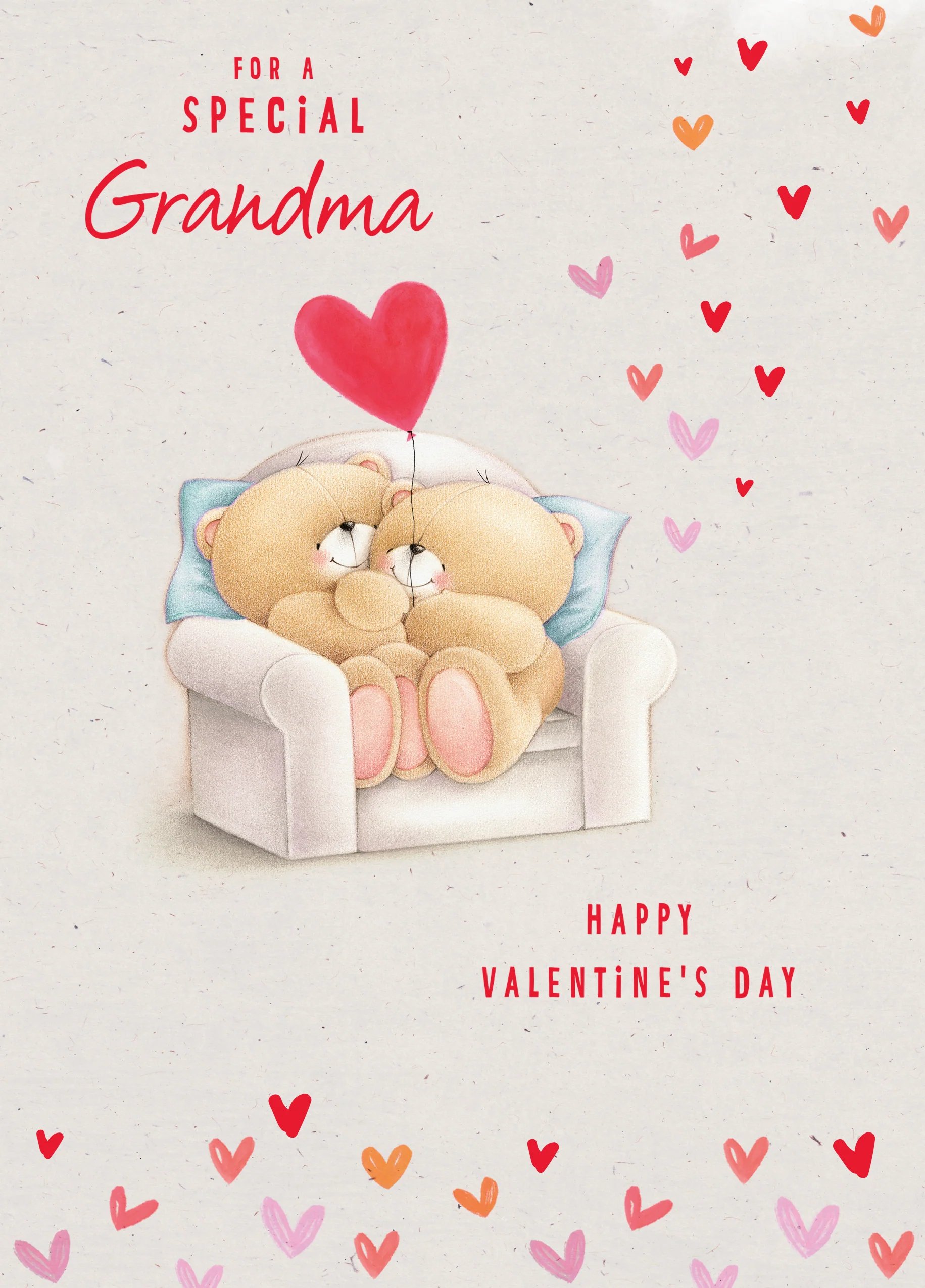 Personalised Forever Friends Cute Heart Valentine's Day Card for Grandma