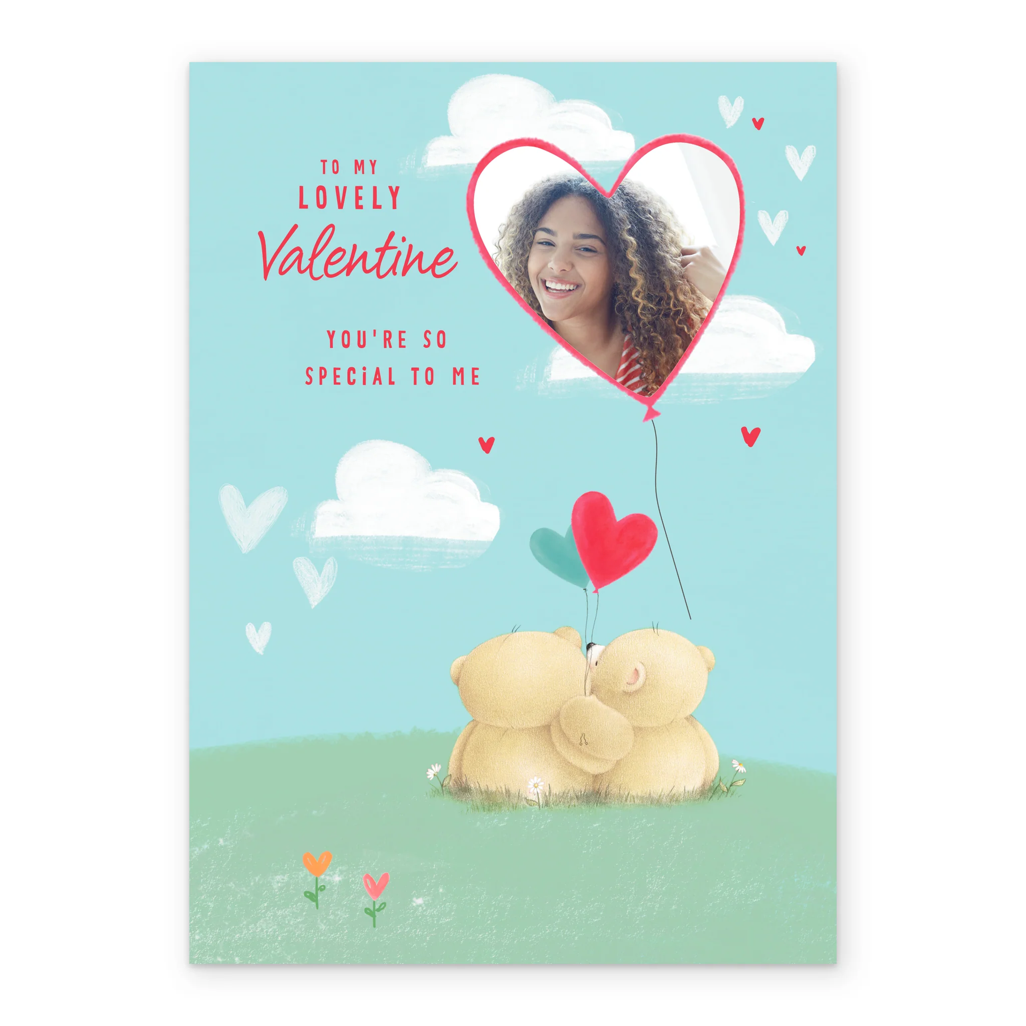 Personalised Forever Friends Cute Love Hearts & Balloon Photo Upload Valentine's Day Card - Image 2