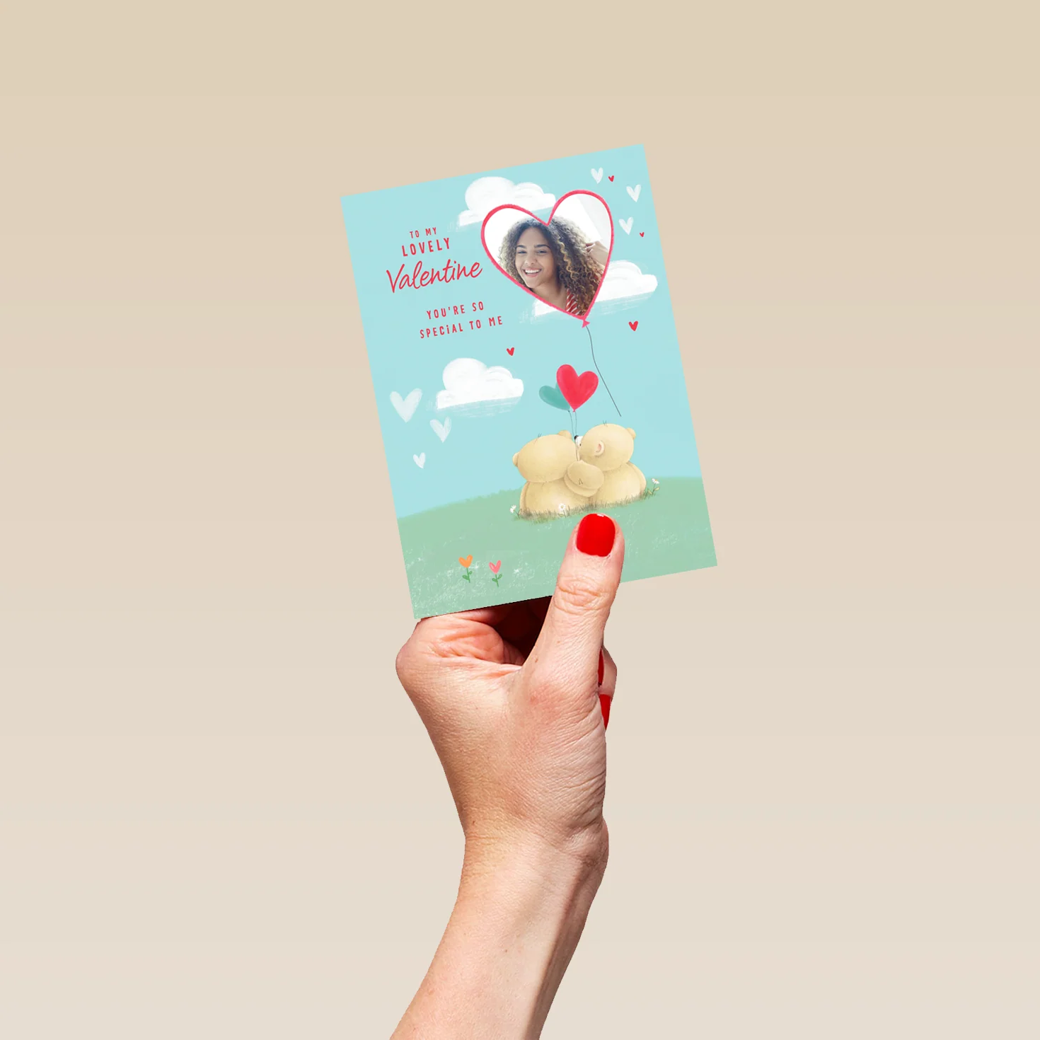 Personalised Forever Friends Cute Love Hearts & Balloon Photo Upload Valentine's Day Card - Image 4