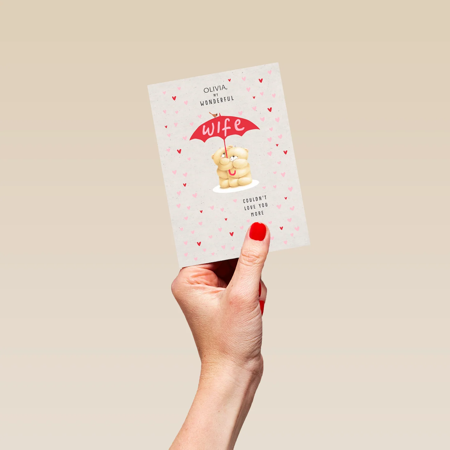 Personalised Forever Friends Cute Love Shower Valentine's Day Card for Wife - Image 4