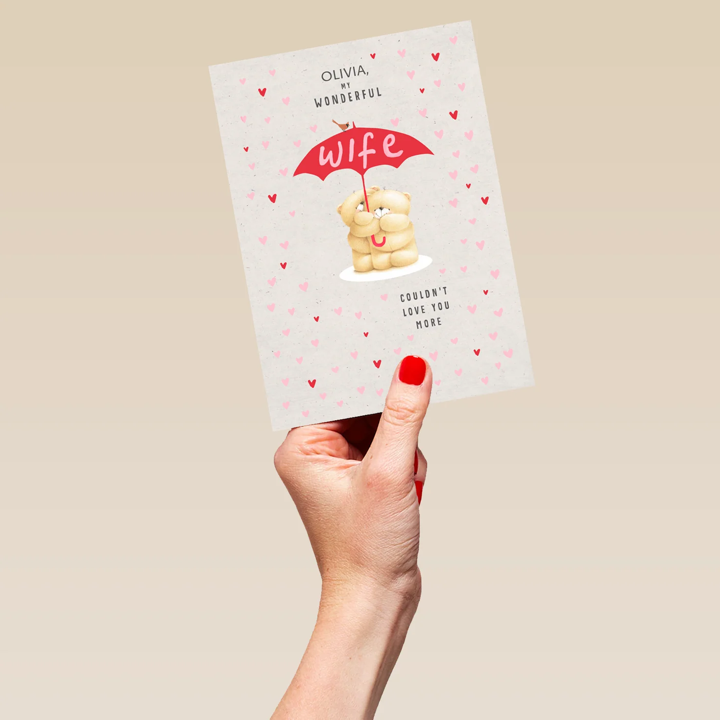 Personalised Forever Friends Cute Love Shower Valentine's Day Card for Wife - Image 5