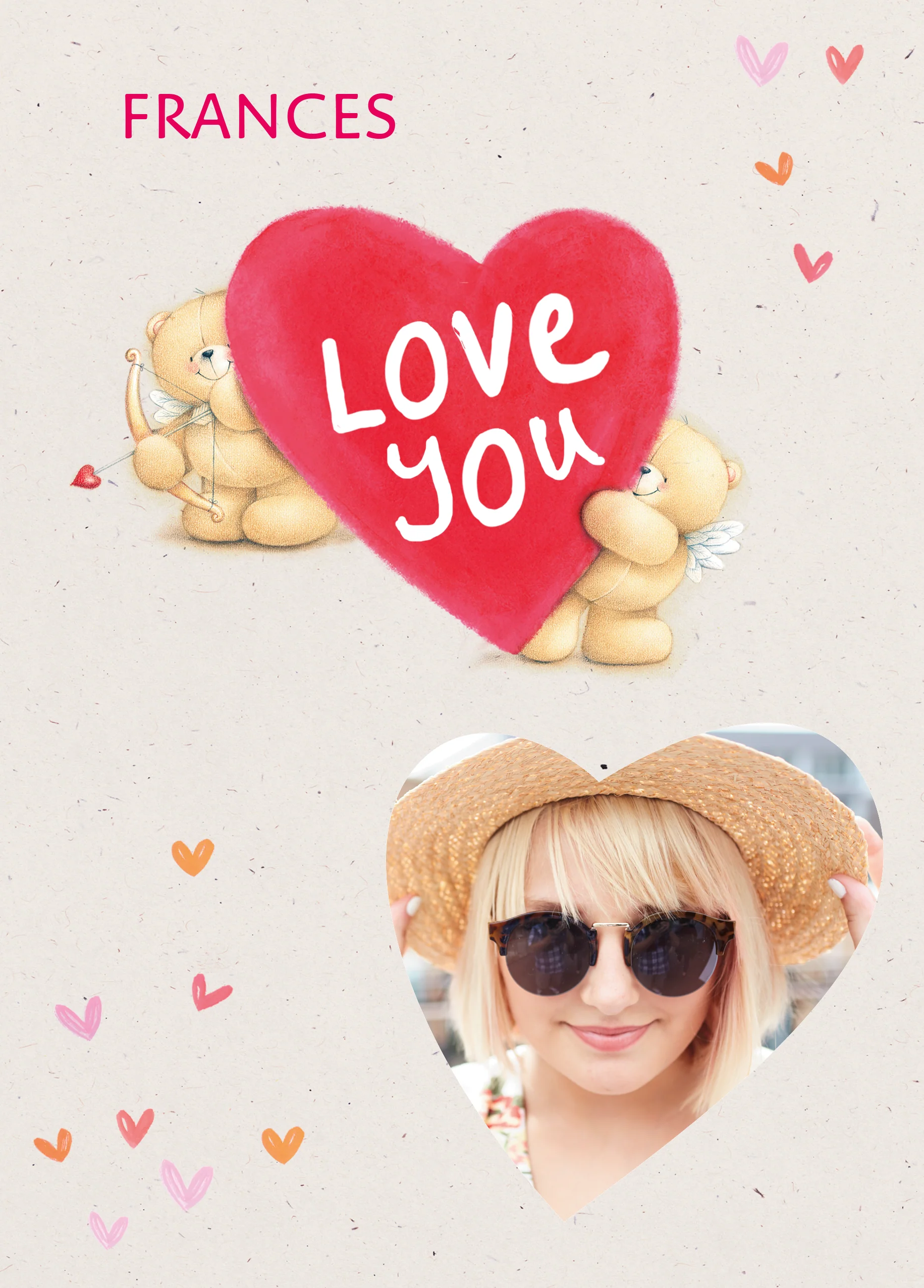 Personalised Forever Friends Cute One I Love Valentine's Day Photo Upload Card