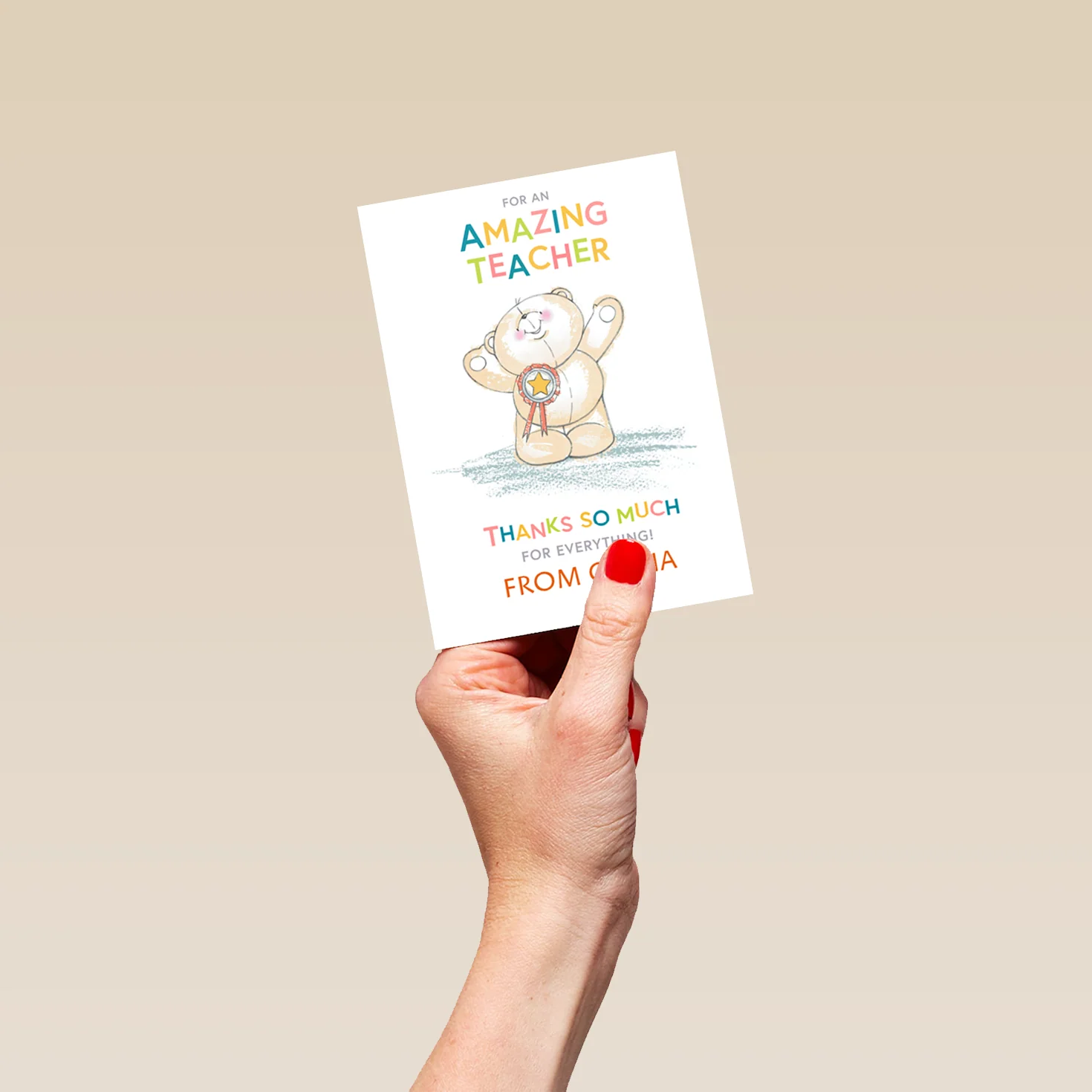 Personalised Forever Friends Cute Thank You Teacher Card - Image 4
