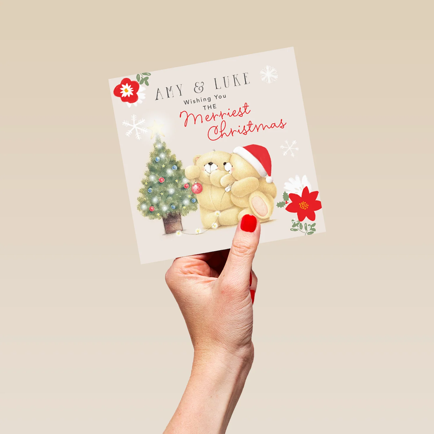 Personalised Forever Friends Festive Tree Christmas Card - Image 5