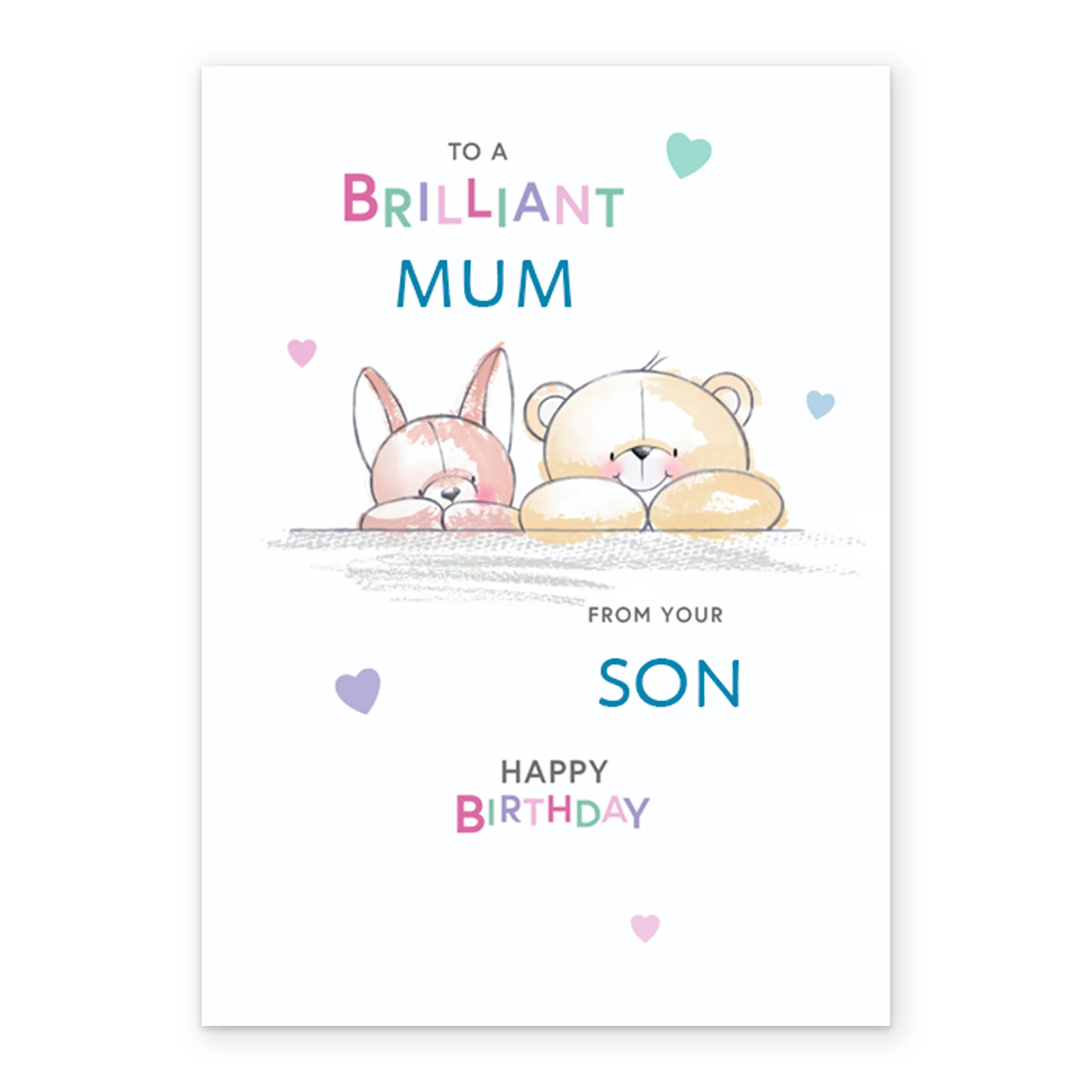Personalised Forever Friends For Mum From Son Cute Teddies Birthday Card - Image 2