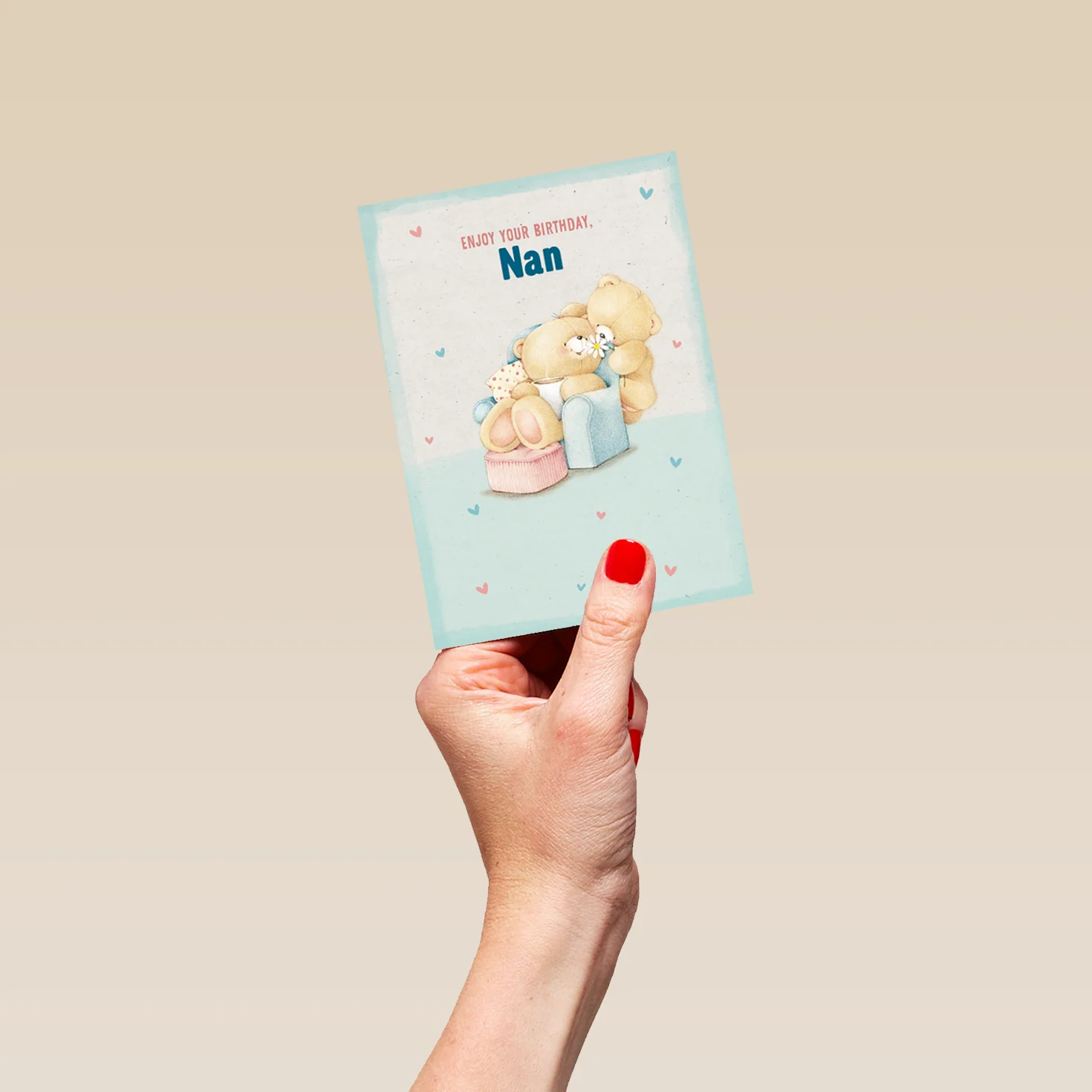 Personalised Forever Friends For Nan Cute Teddy Bears Birthday Card - Image 4