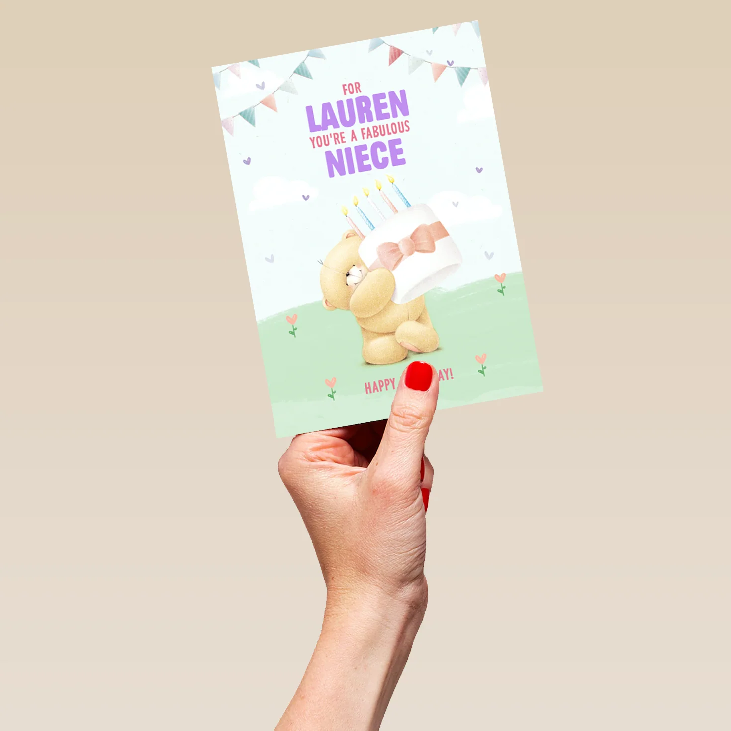 Personalised Forever Friends For Niece Cute Teddy Bears Birthday Card - Image 5